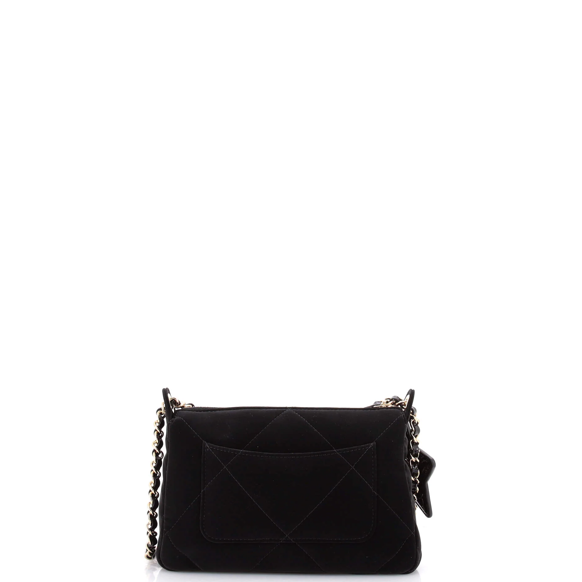25 Clutch With Chain Quilted Velvet Effect Nylon and Shiny Crumpled Calfskin Mini - Image 3