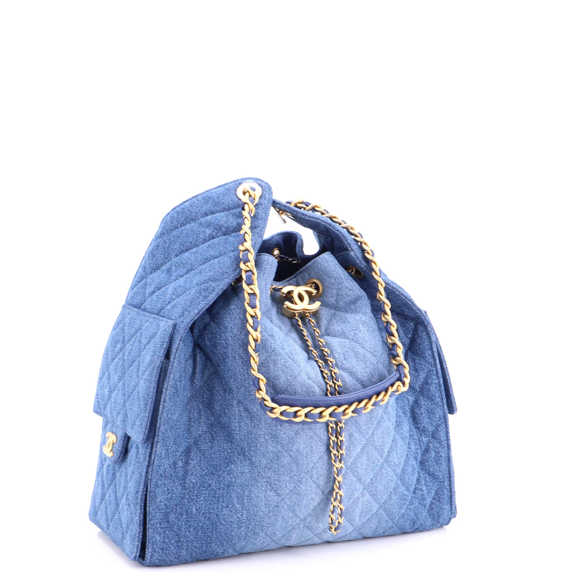 25 Hobo Bag Quilted Denim Medium - Image 4
