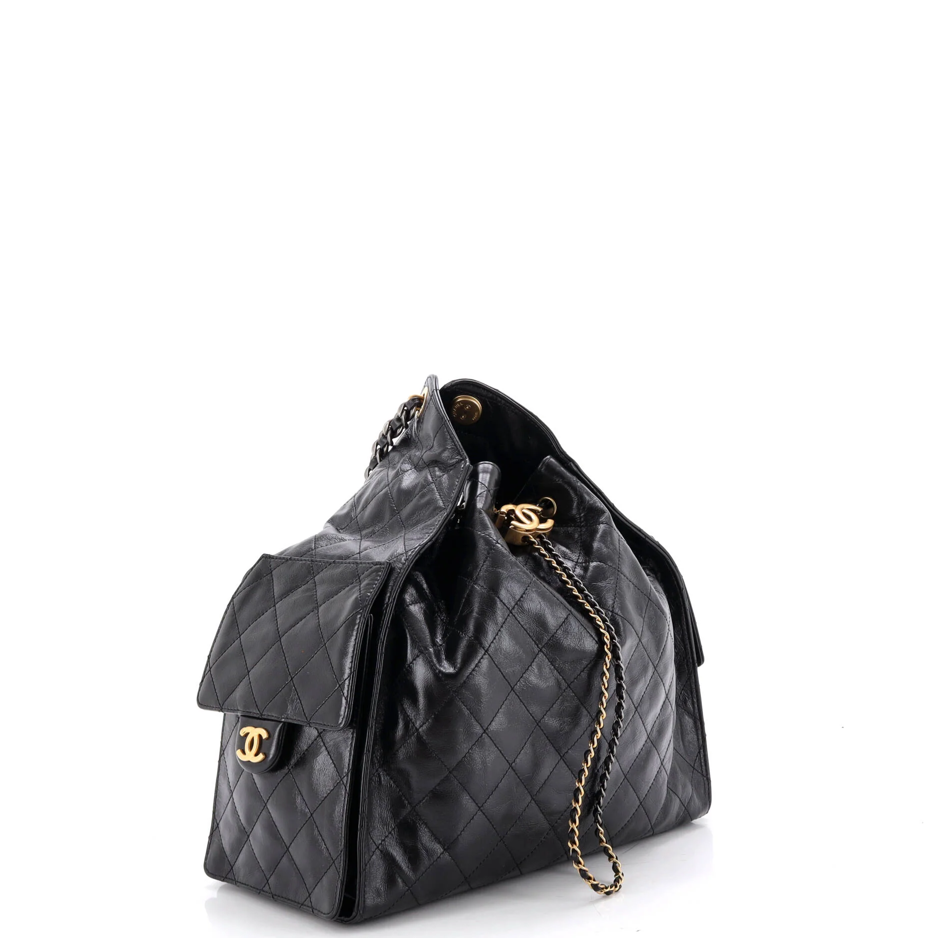 25 Hobo Bag Quilted Shiny Crumpled Calfskin Medium - Image 3