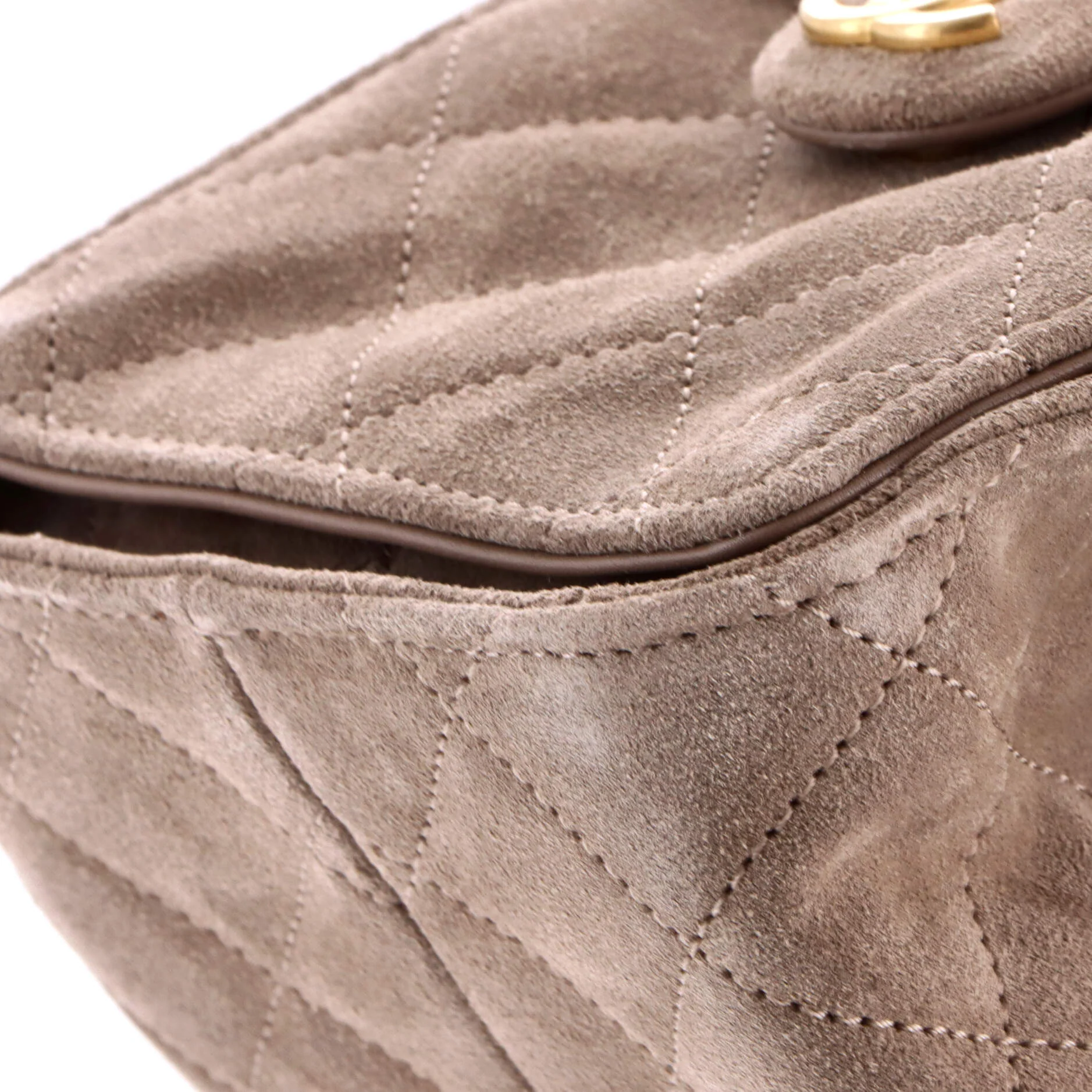 25 Hobo Bag Quilted Suede Small - Image 6