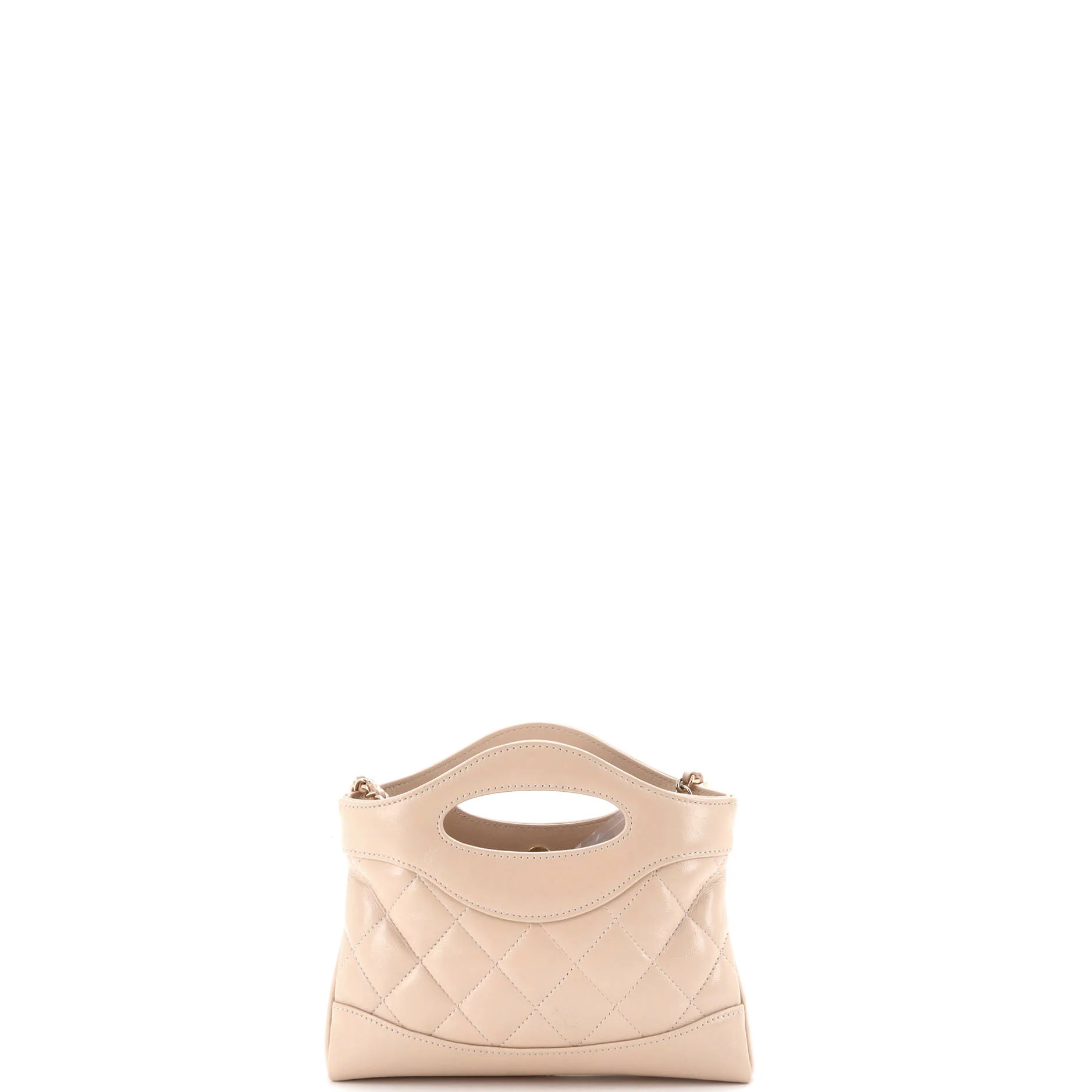 31 Shopping Bag Clutch with Chain Quilted Lambskin Small - Image 3