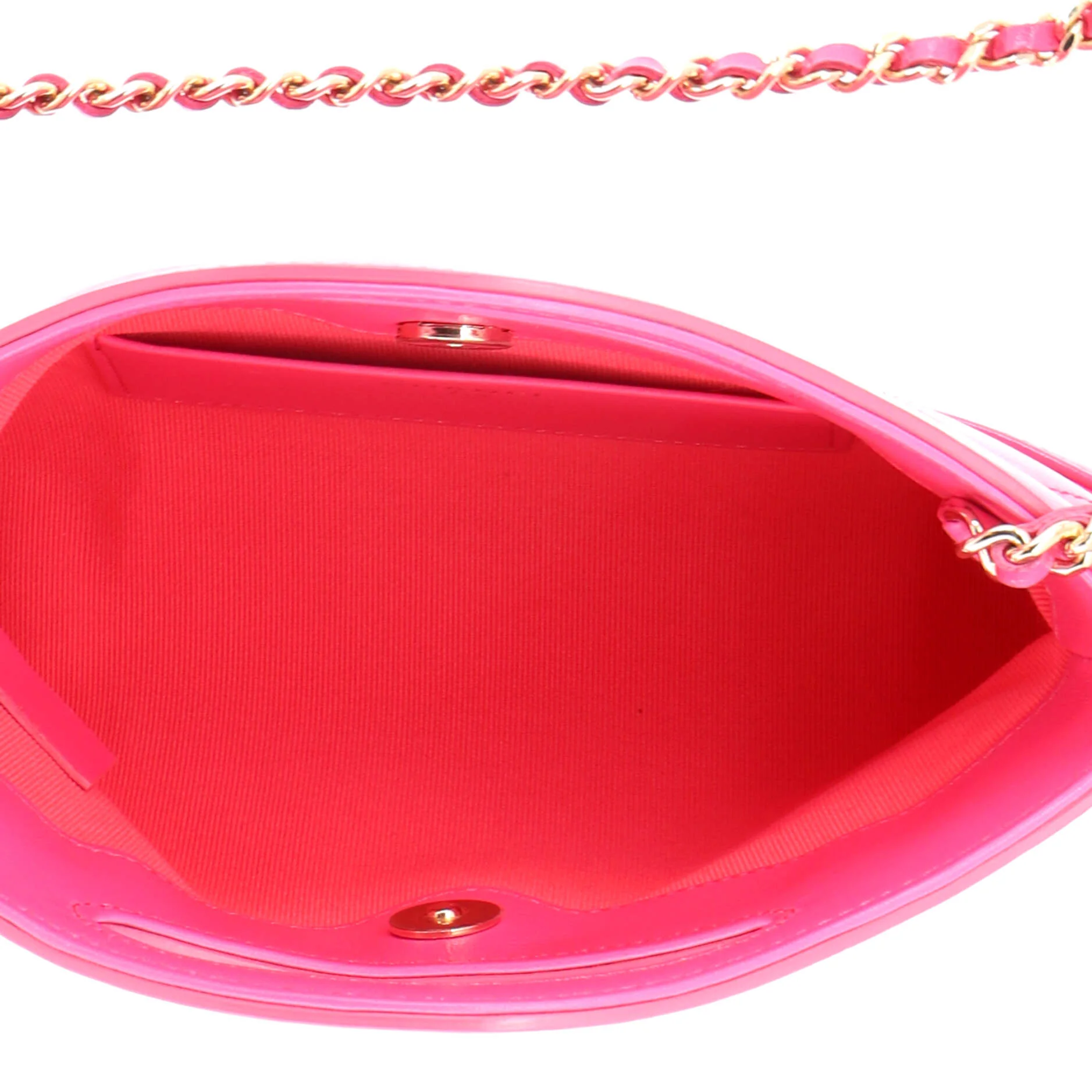 31 Shopping Bag Clutch with Chain Quilted Shiny Crumpled Calfskin Small - Image 6