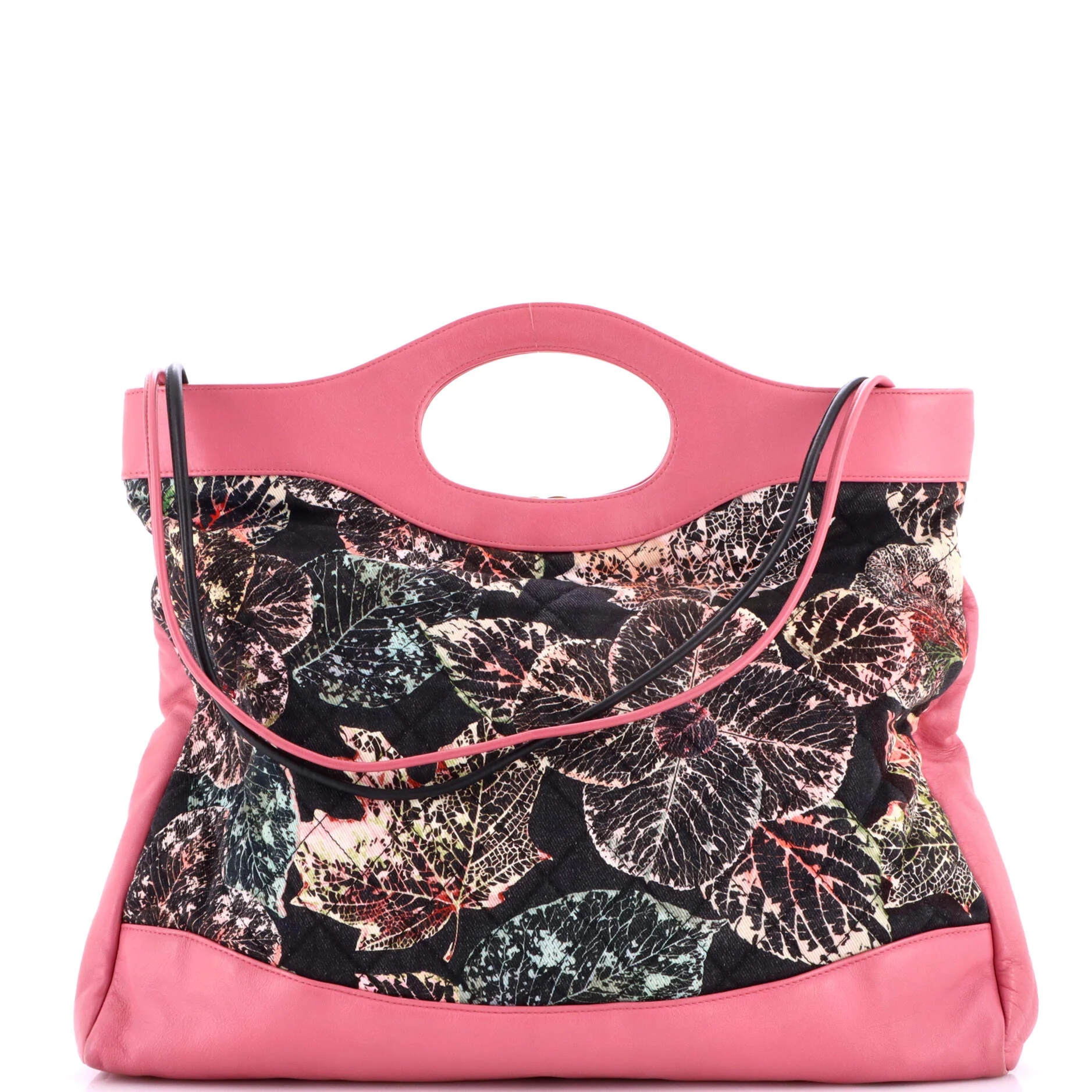 31 Shopping Bag Quilted Printed Cotton and Calfskin Large - Image 3