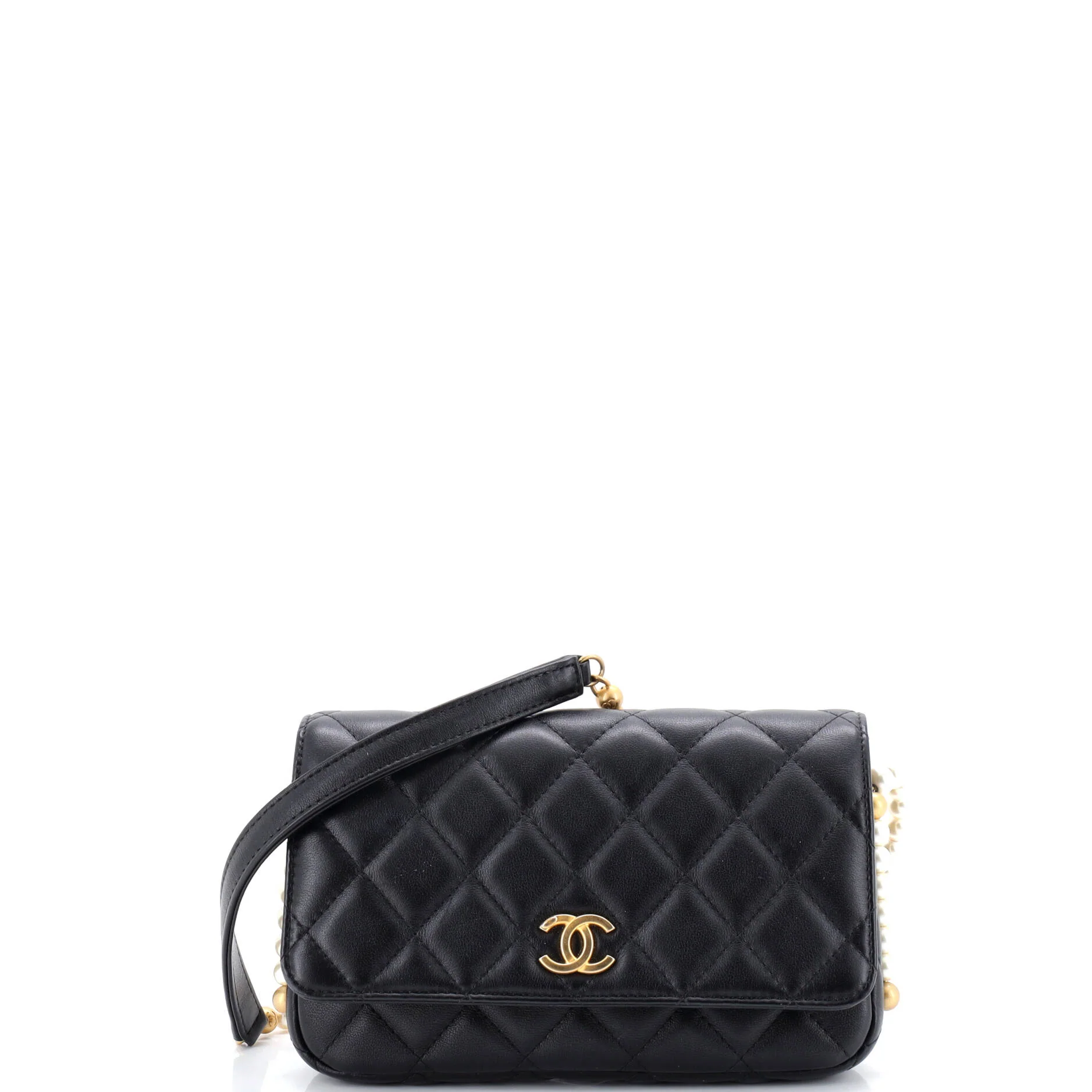 About Pearls Wallet on Chain Quilted Calfskin