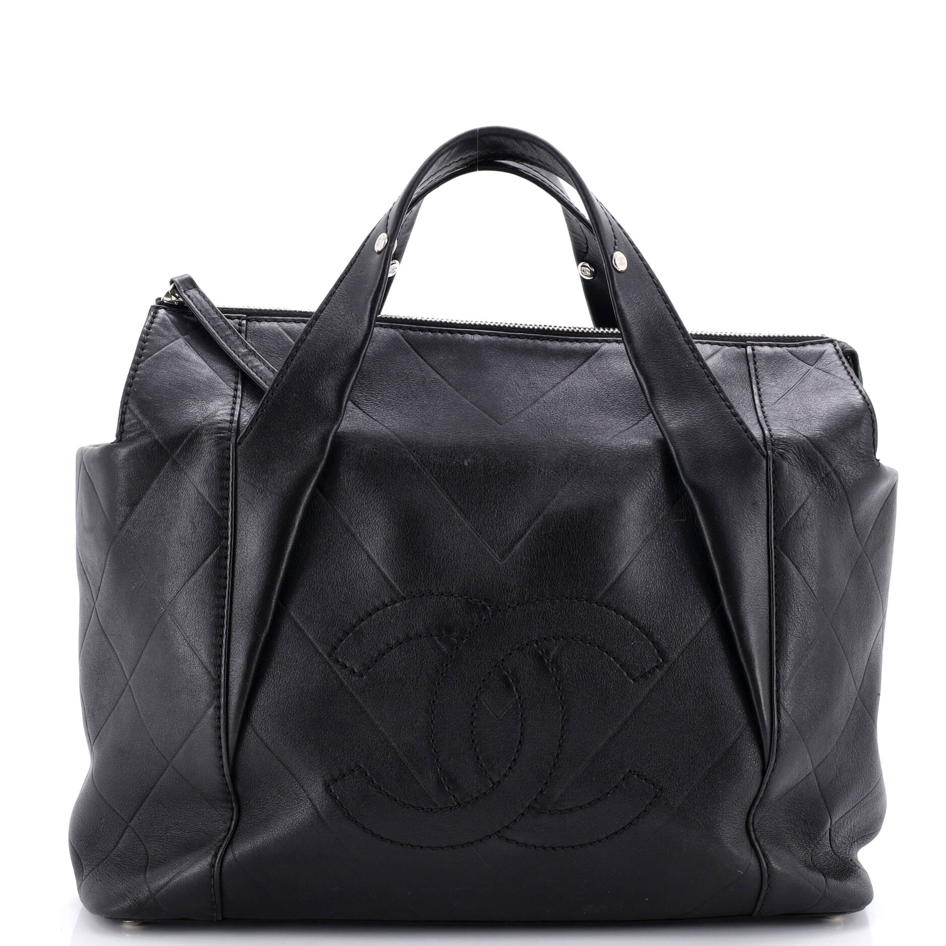 All Day Long Tote Chevron Leather Medium