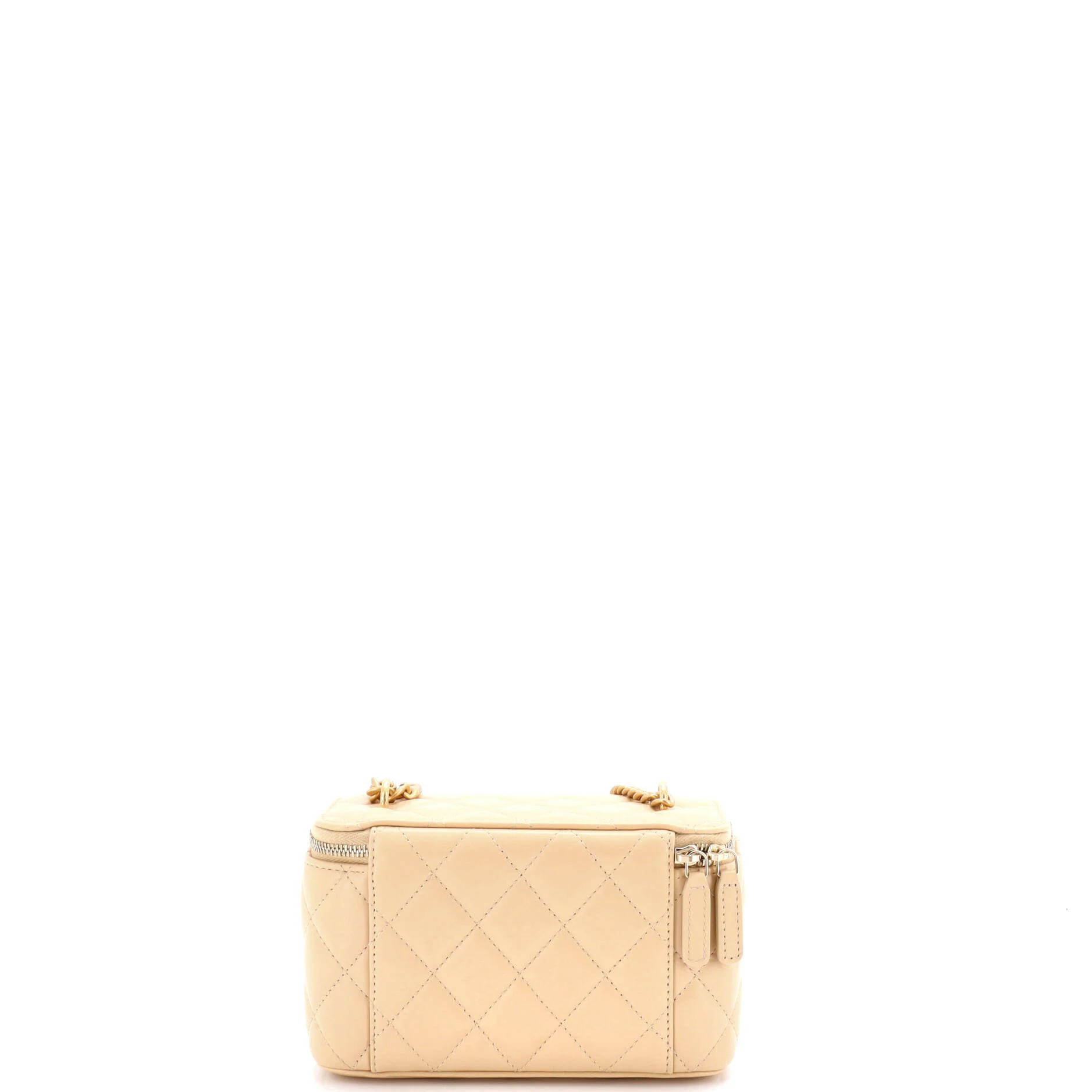 All Slide Long Vanity Case with Chain Quilted Lambskin Small - Image 3