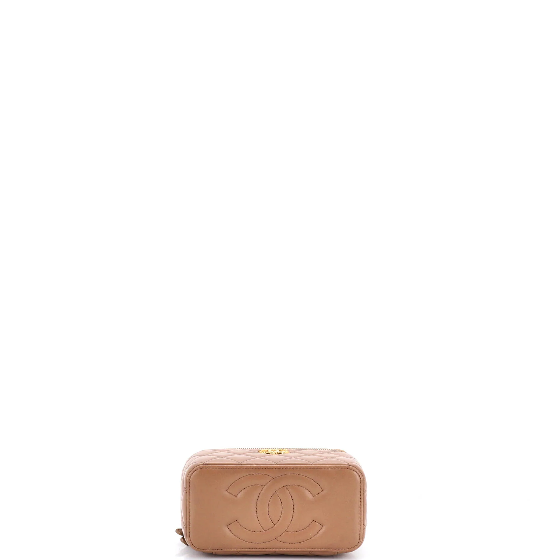 All Slide Long Vanity Case with Chain Quilted Lambskin Small - Image 4