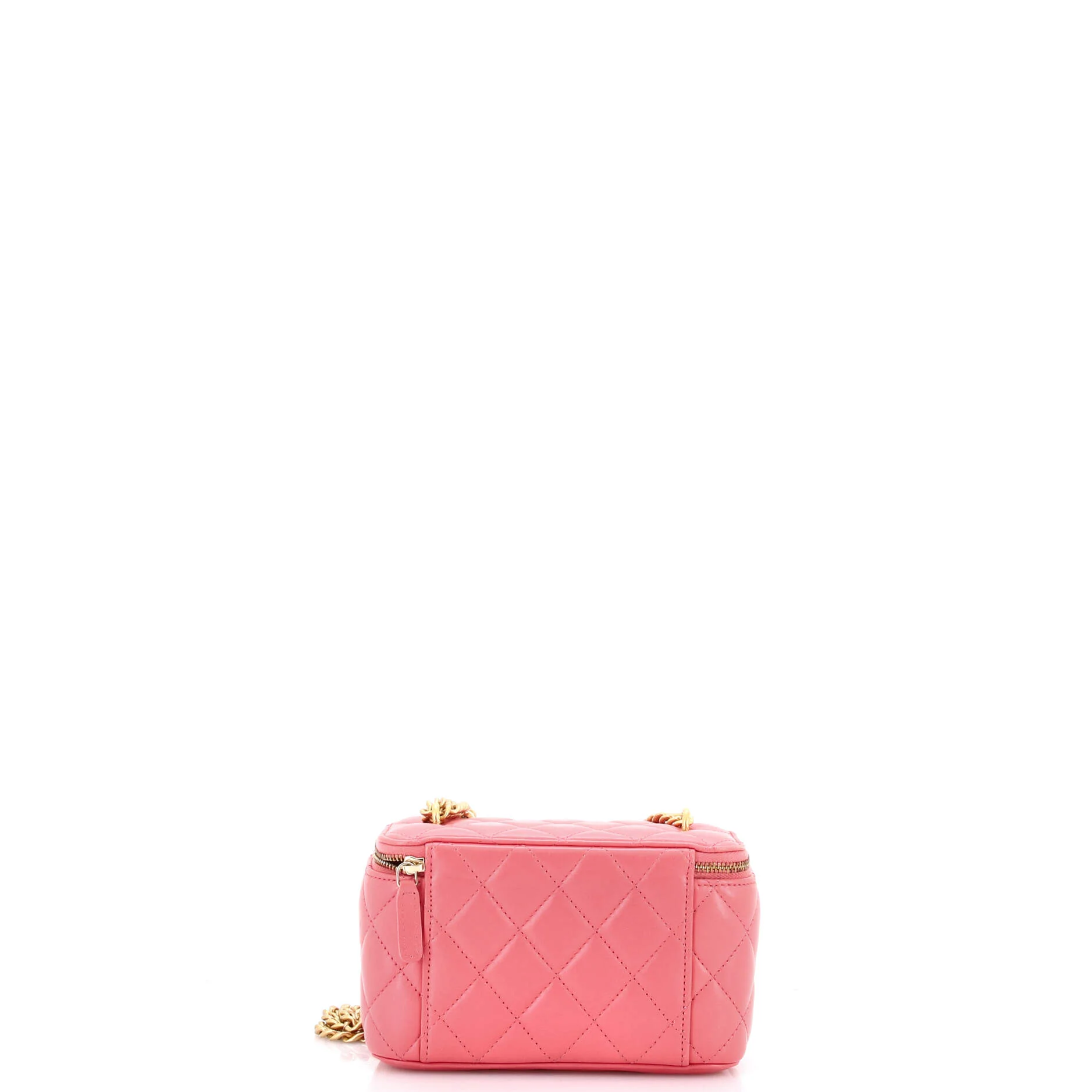 All Slide Long Vanity Case with Chain Quilted Lambskin Small - Image 3