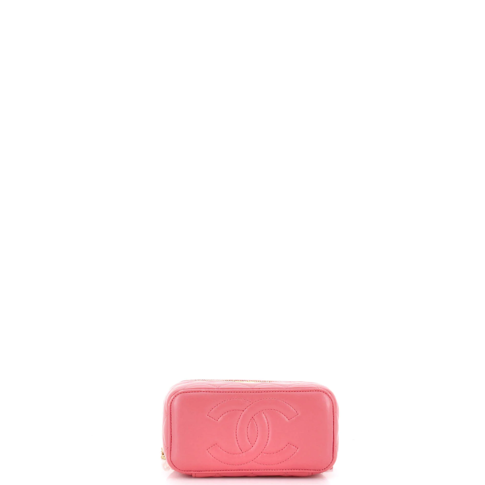 All Slide Long Vanity Case with Chain Quilted Lambskin Small - Image 4