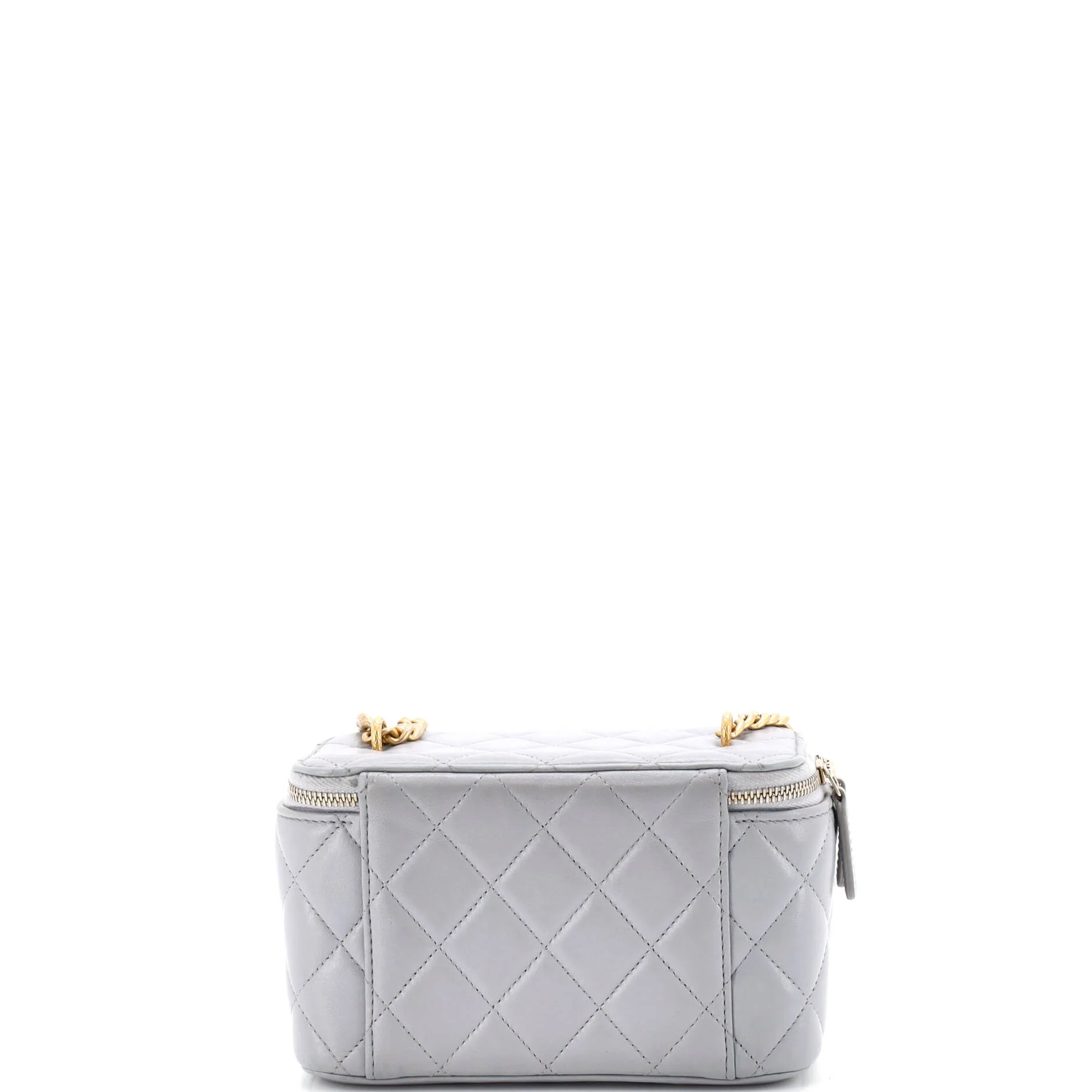 All Slide Long Vanity Case with Chain Quilted Lambskin Small - Image 3