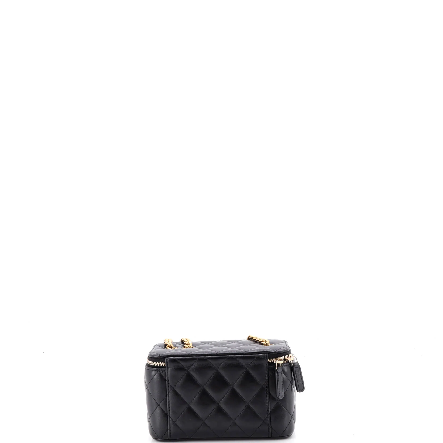 All Slide Long Vanity Case with Chain Quilted Lambskin Small - Image 3