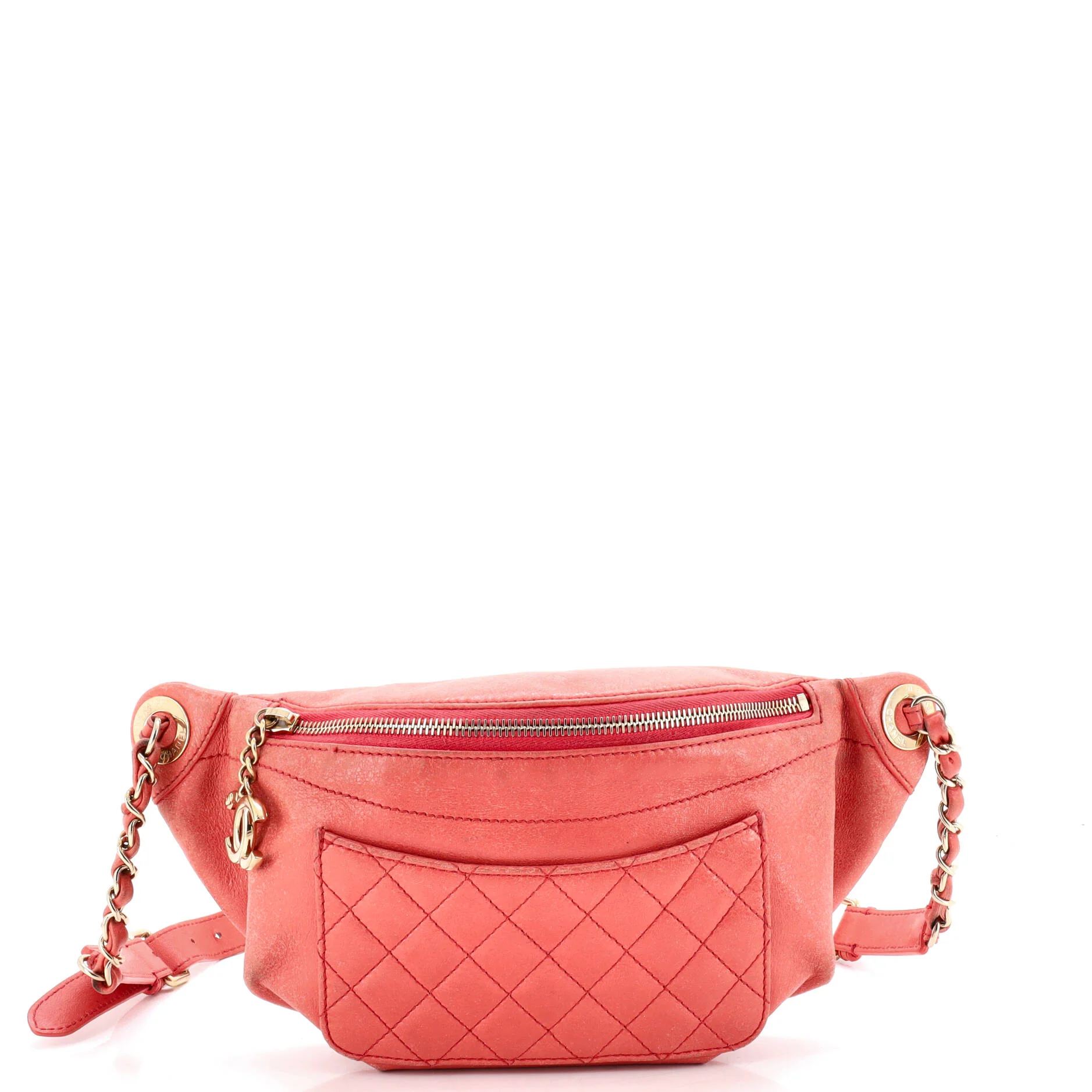 Bi Classic Waist Bag Quilted Crumpled Calfskin