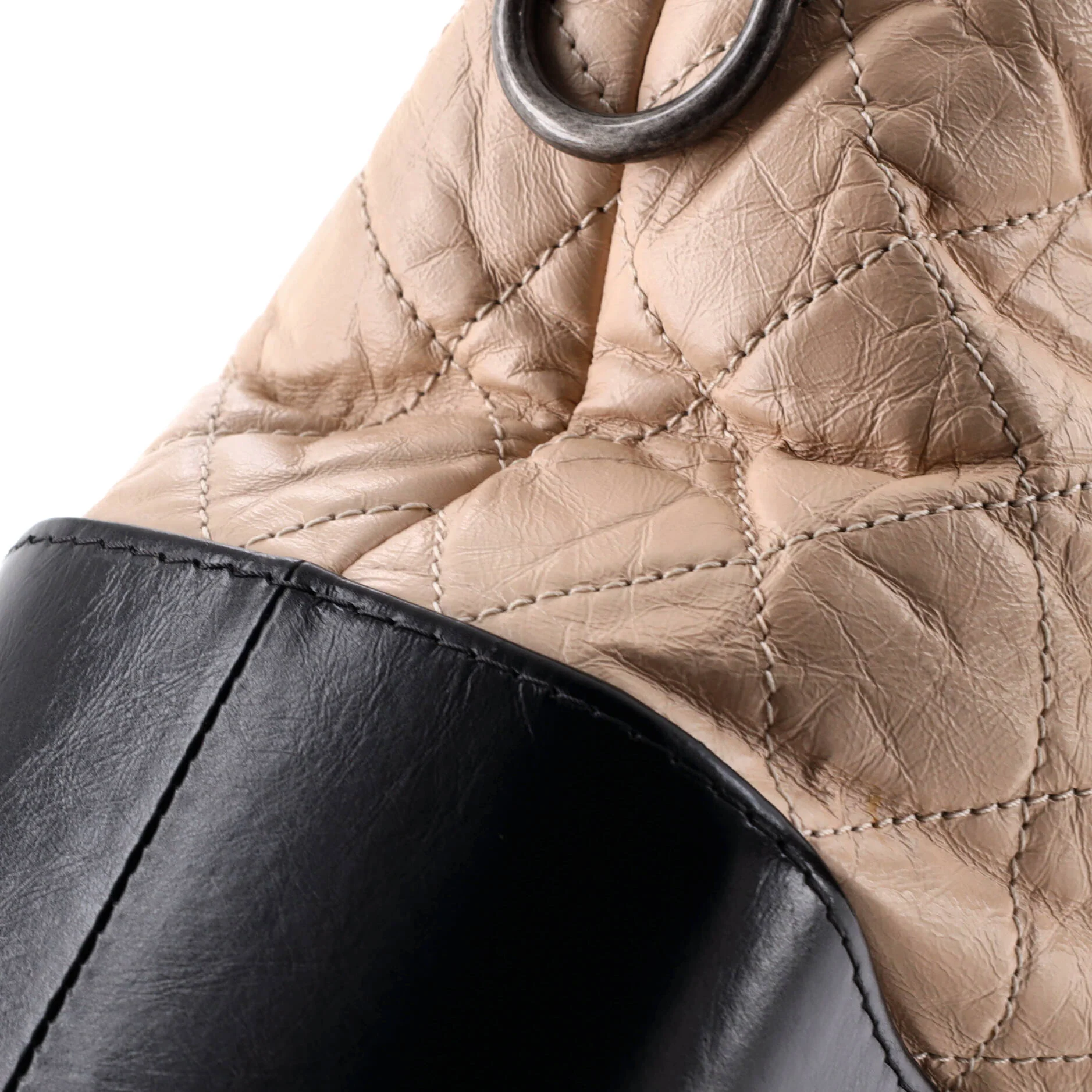 Bicolor Gabrielle Hobo Quilted Aged Calfskin Medium - Image 6