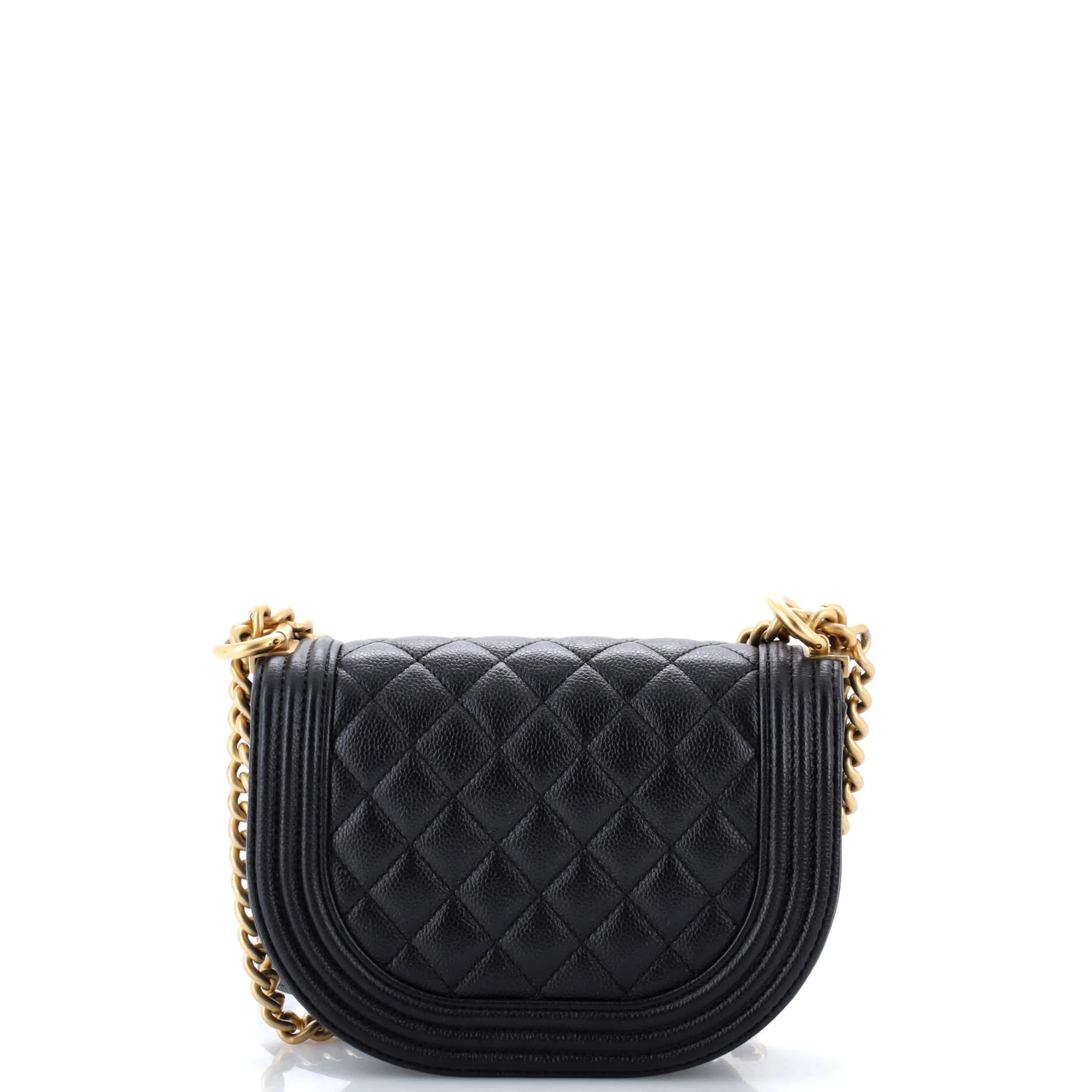 Boy Curved Messenger Bag Quilted Caviar Small - Image 3