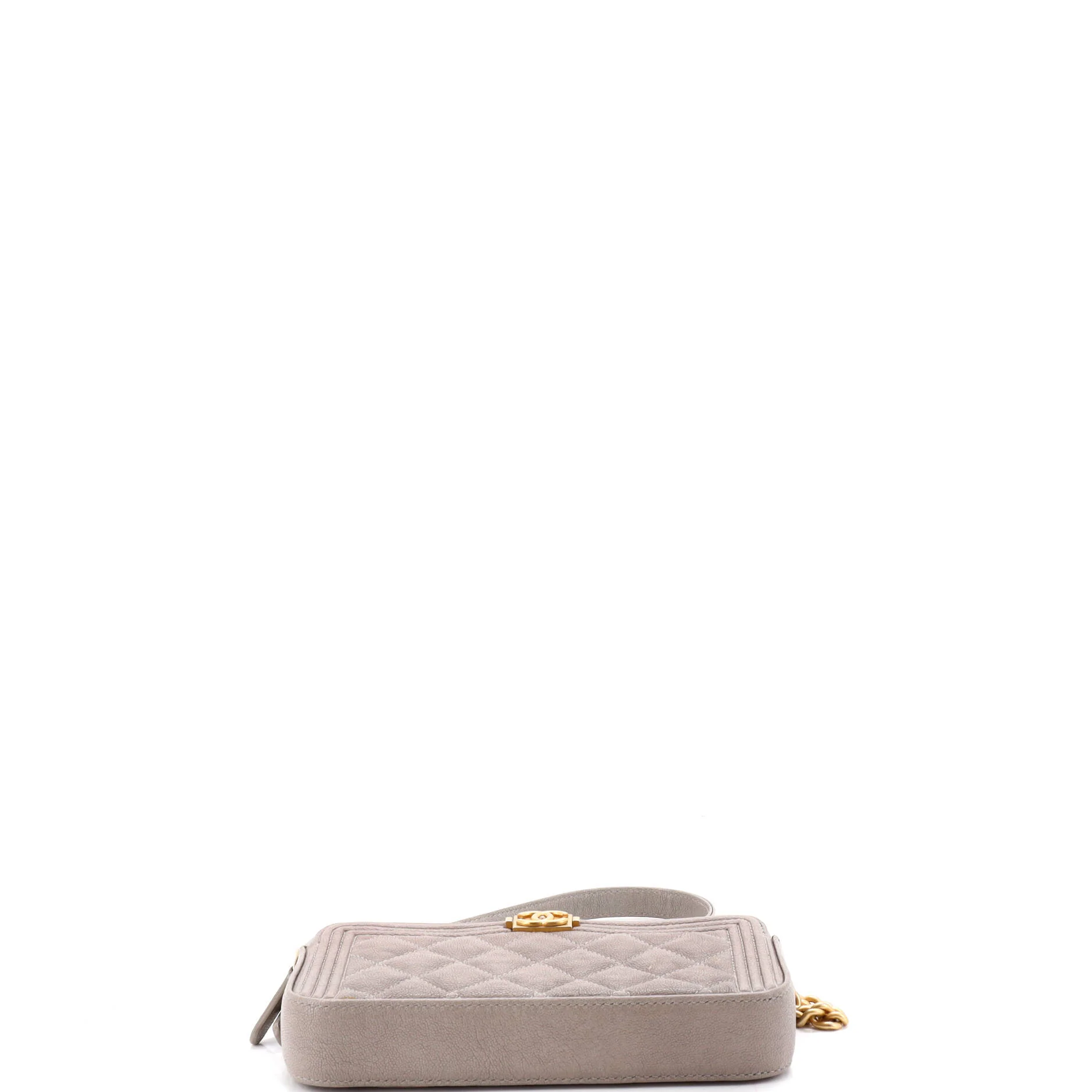 Boy Double Zip Clutch with Chain Quilted Caviar - Image 4