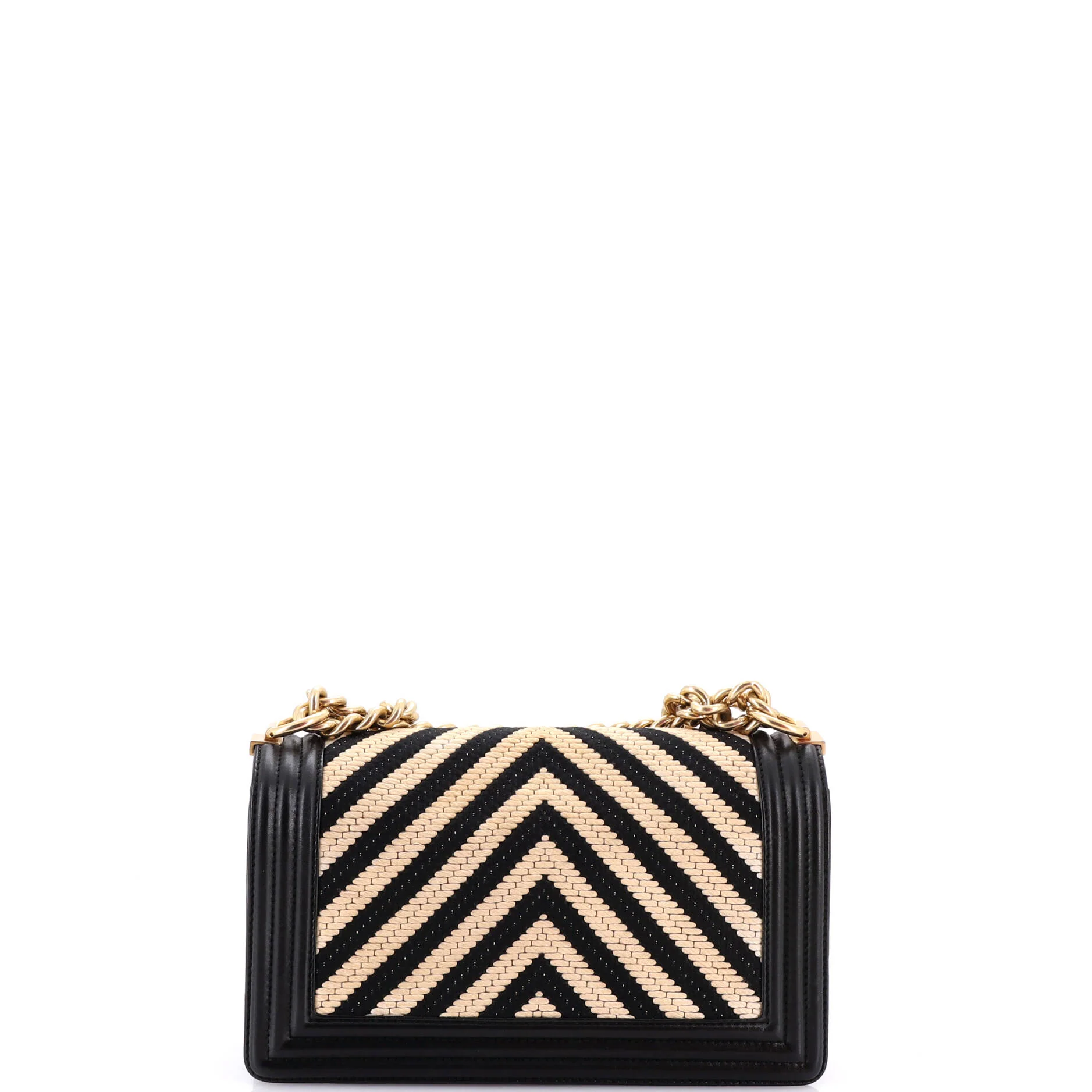 Boy Flap Bag Braided Chevron Calfskin and Lambskin Old Medium - Image 3