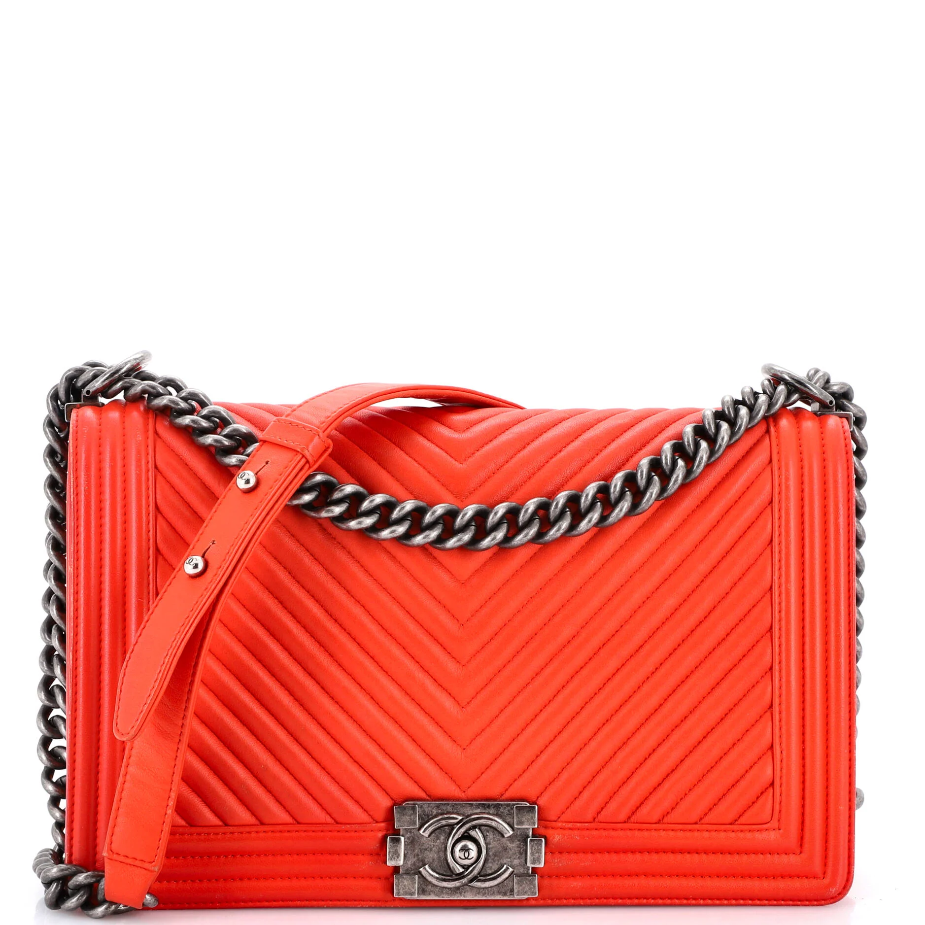 Boy Flap Bag Chevron Calfskin New Medium