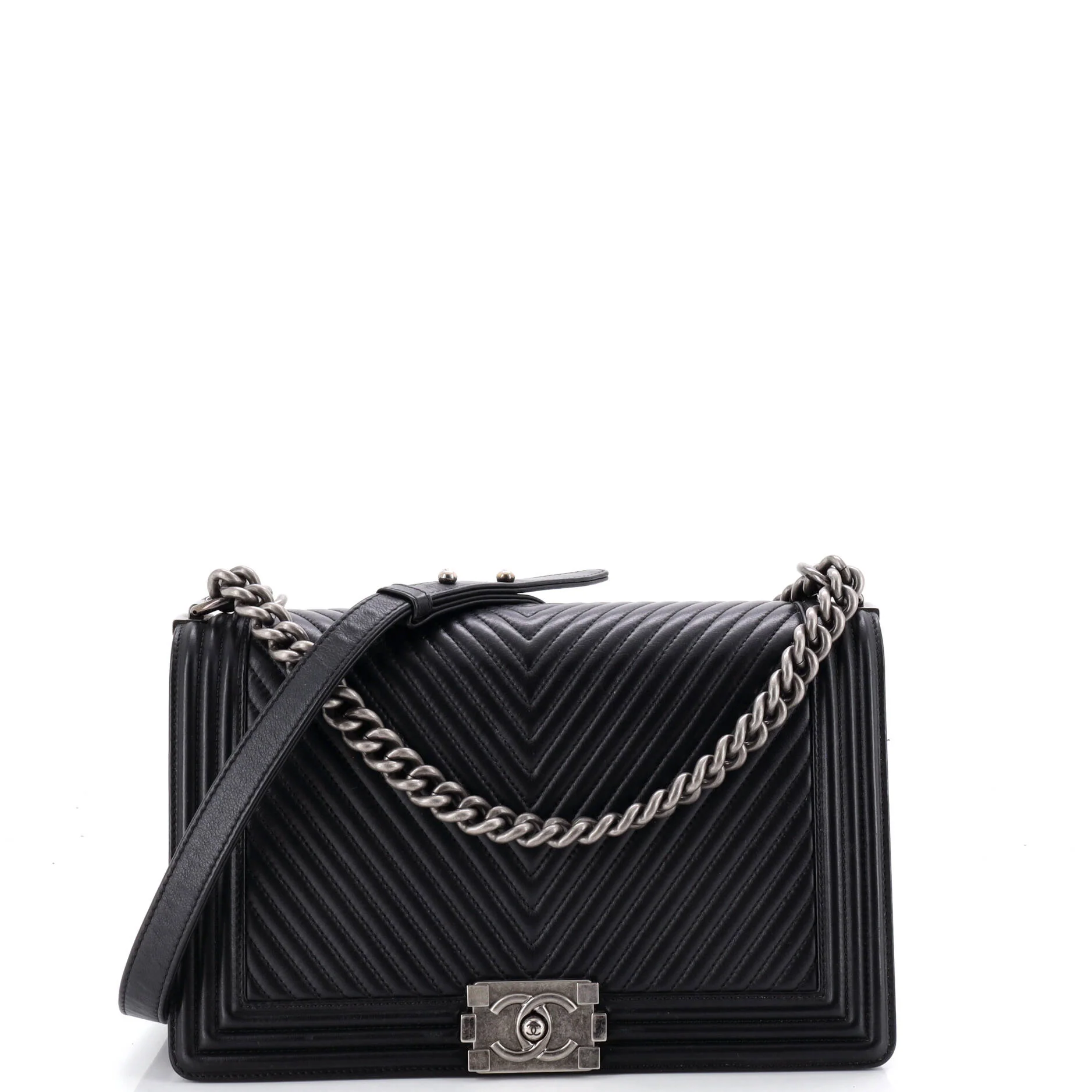 Boy Flap Bag Chevron Calfskin New Medium