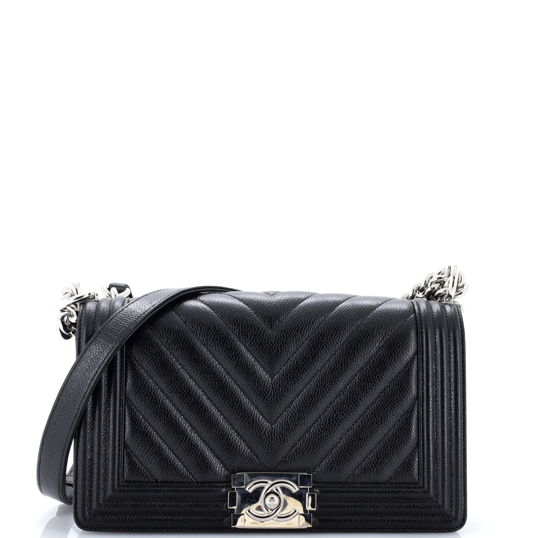 Boy Flap Bag Chevron Caviar Old Medium