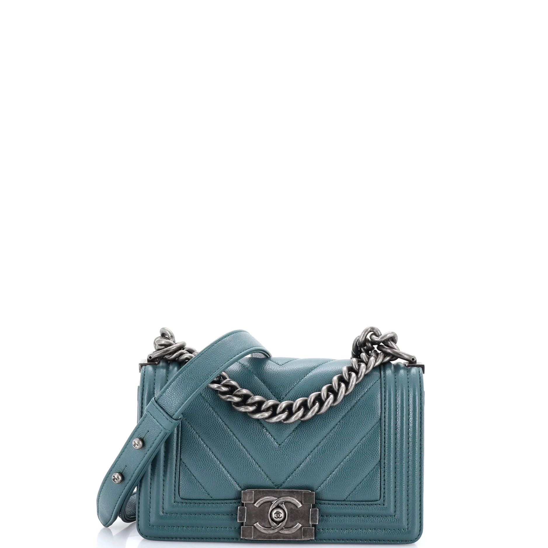 Boy Flap Bag Chevron Caviar Small