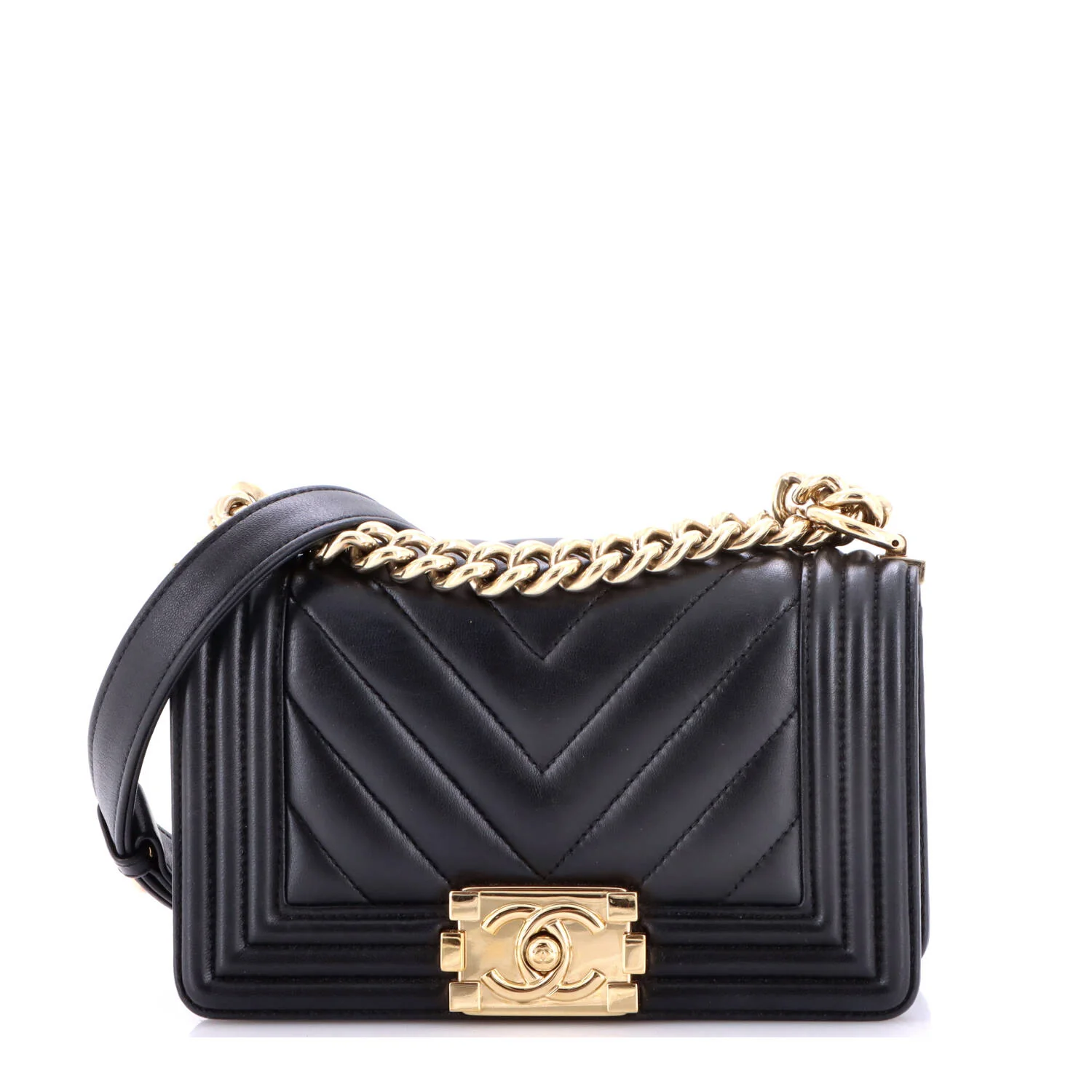 Boy Flap Bag Chevron Lambskin Small