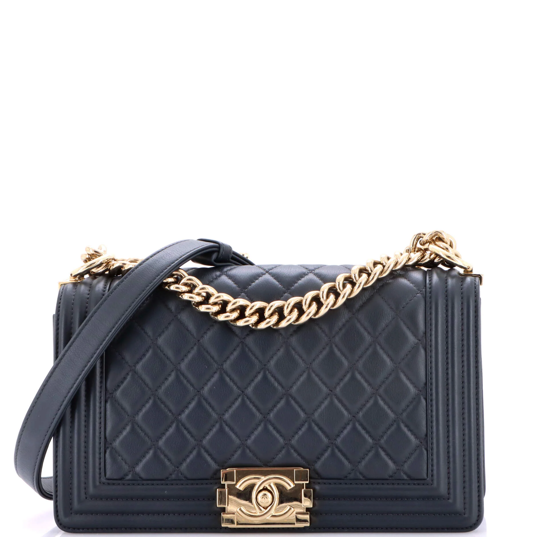 Boy Flap Bag Quilted Calfskin Old Medium