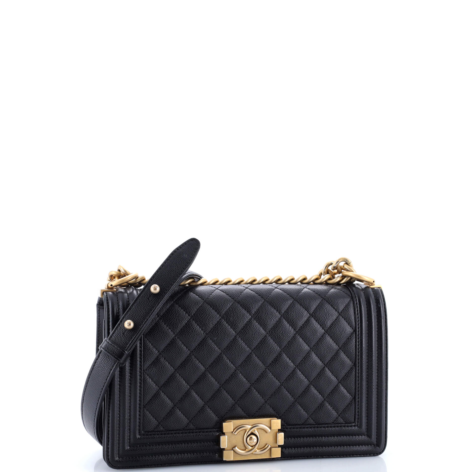 Boy Flap Bag Quilted Caviar Old Medium - Image 3