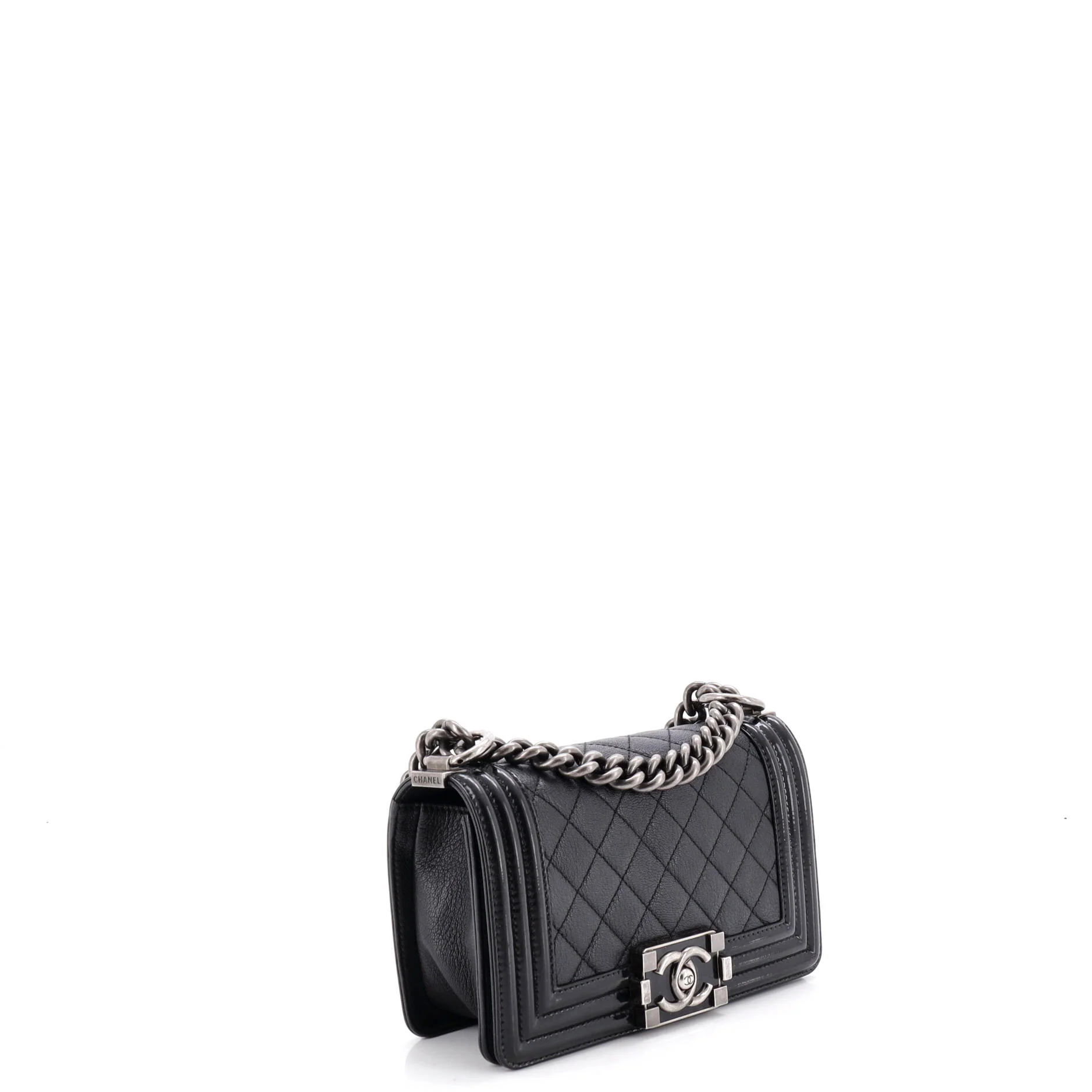 Boy Flap Bag Quilted Goatskin with Patent Small - Image 2