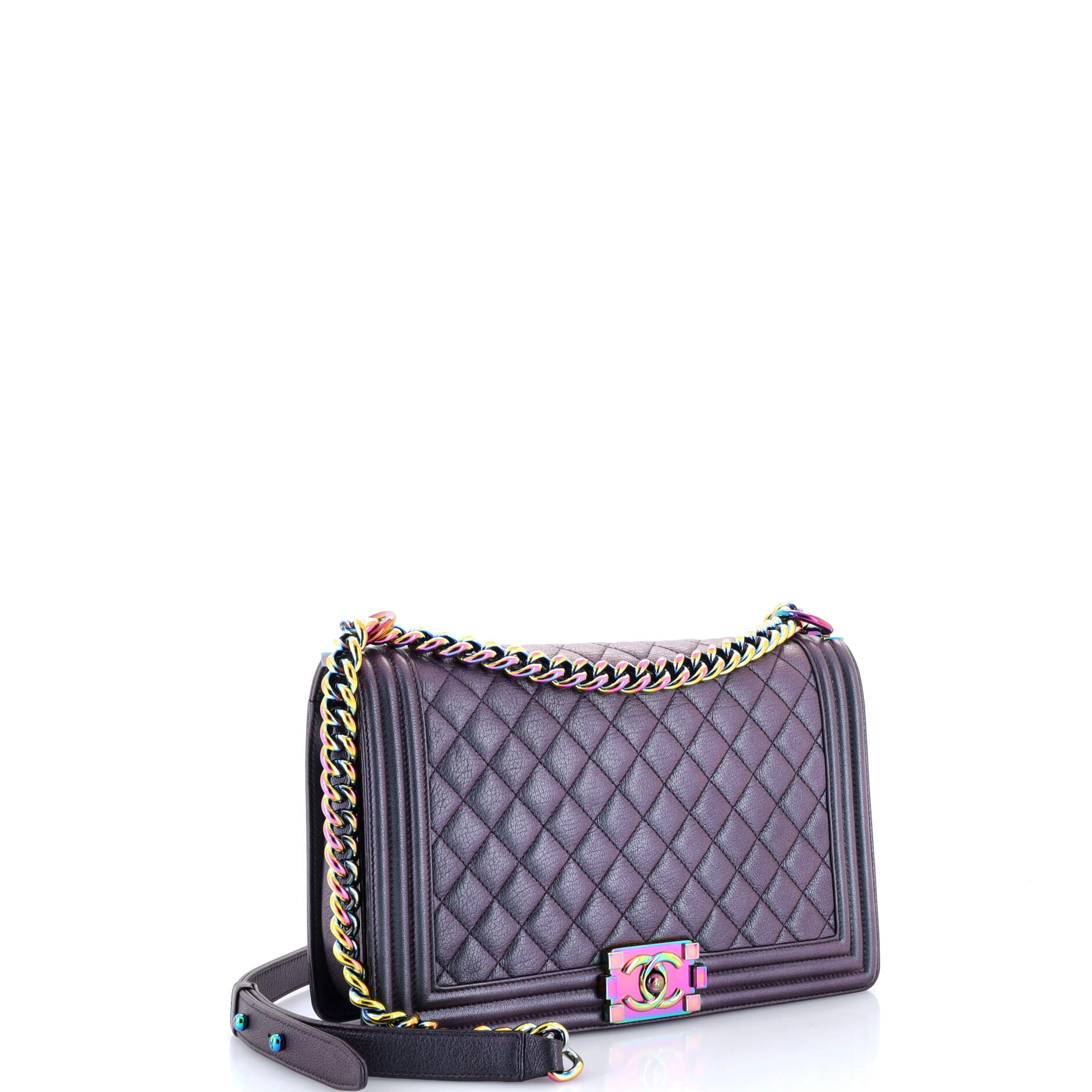 Boy Flap Bag Quilted Iridescent Goatskin New Medium - Image 2