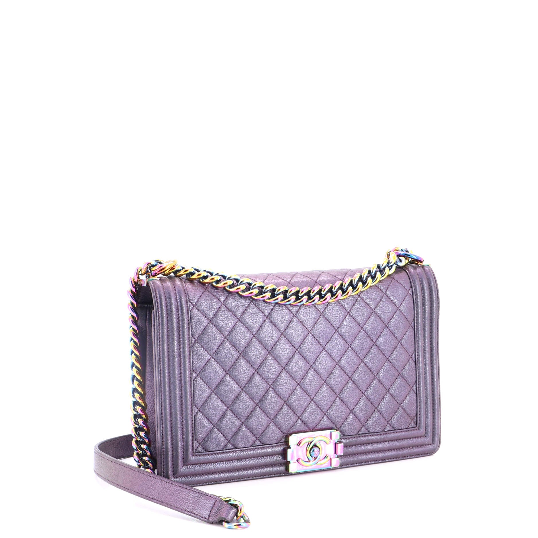 Boy Flap Bag Quilted Iridescent Goatskin New Medium - Image 2