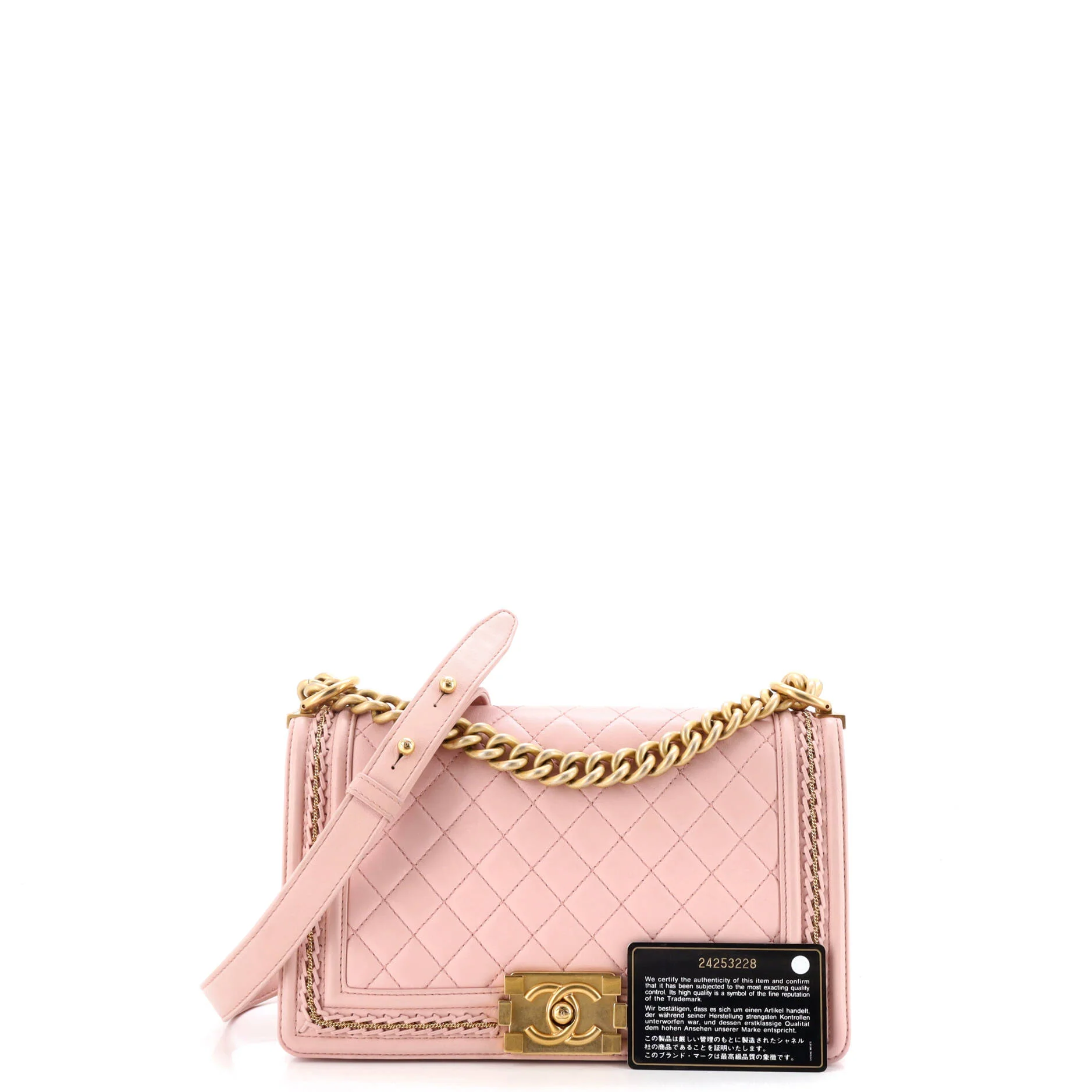 Boy Flap Bag Quilted Lambskin with Chain Detail Old Medium - Image 2