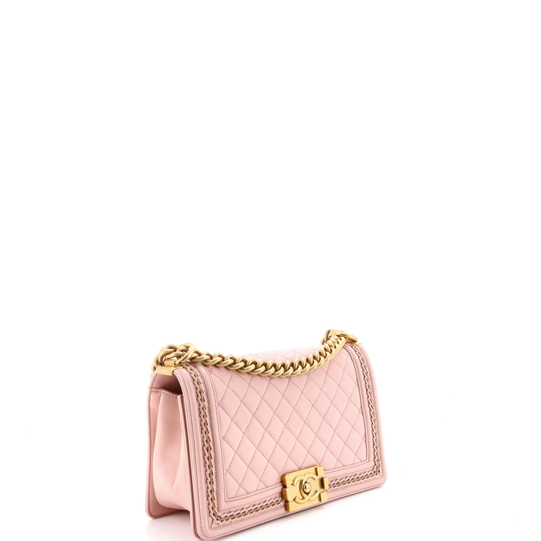 Boy Flap Bag Quilted Lambskin with Chain Detail Old Medium - Image 3