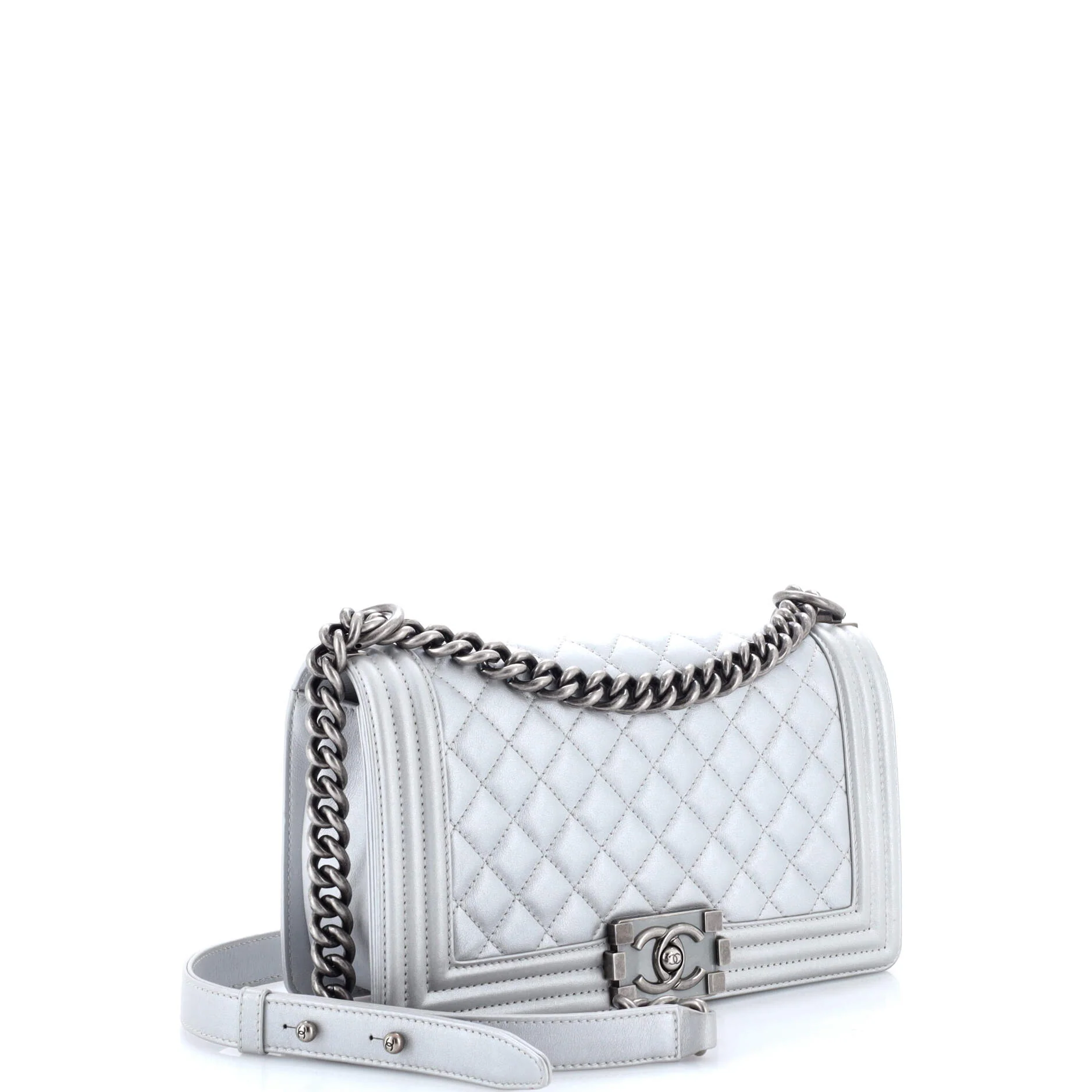 Boy Flap Bag Quilted Metallic Calfskin Old Medium - Image 2