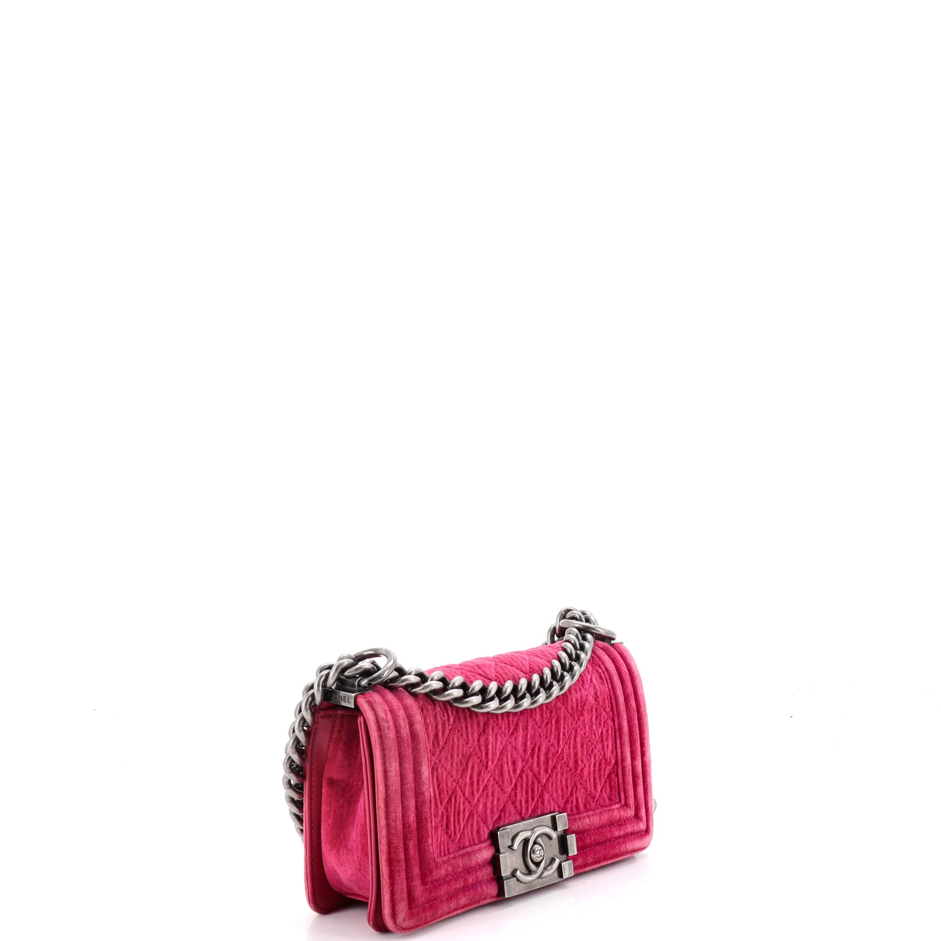 Boy Flap Bag Quilted Velvet Small - Image 2
