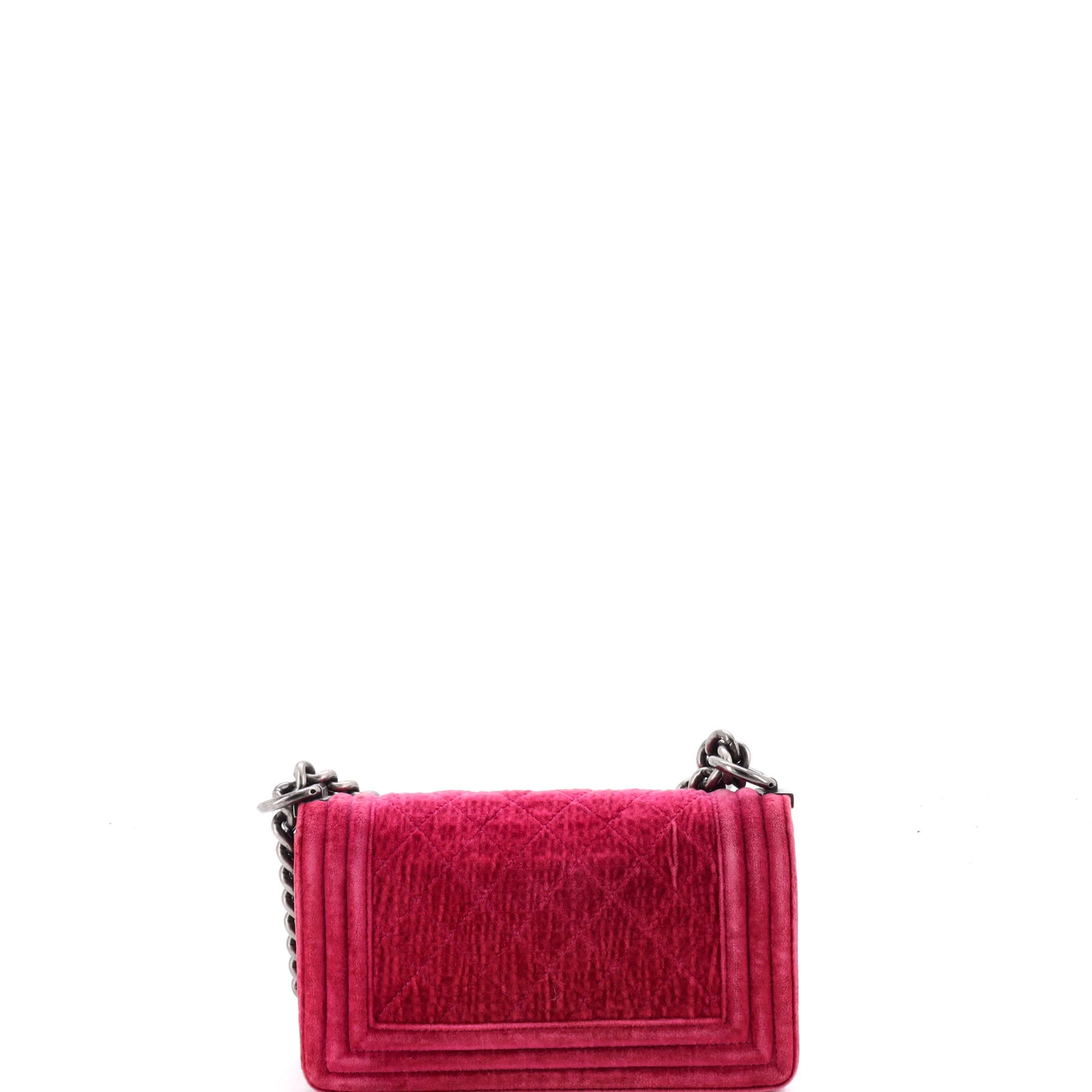Boy Flap Bag Quilted Velvet Small - Image 3
