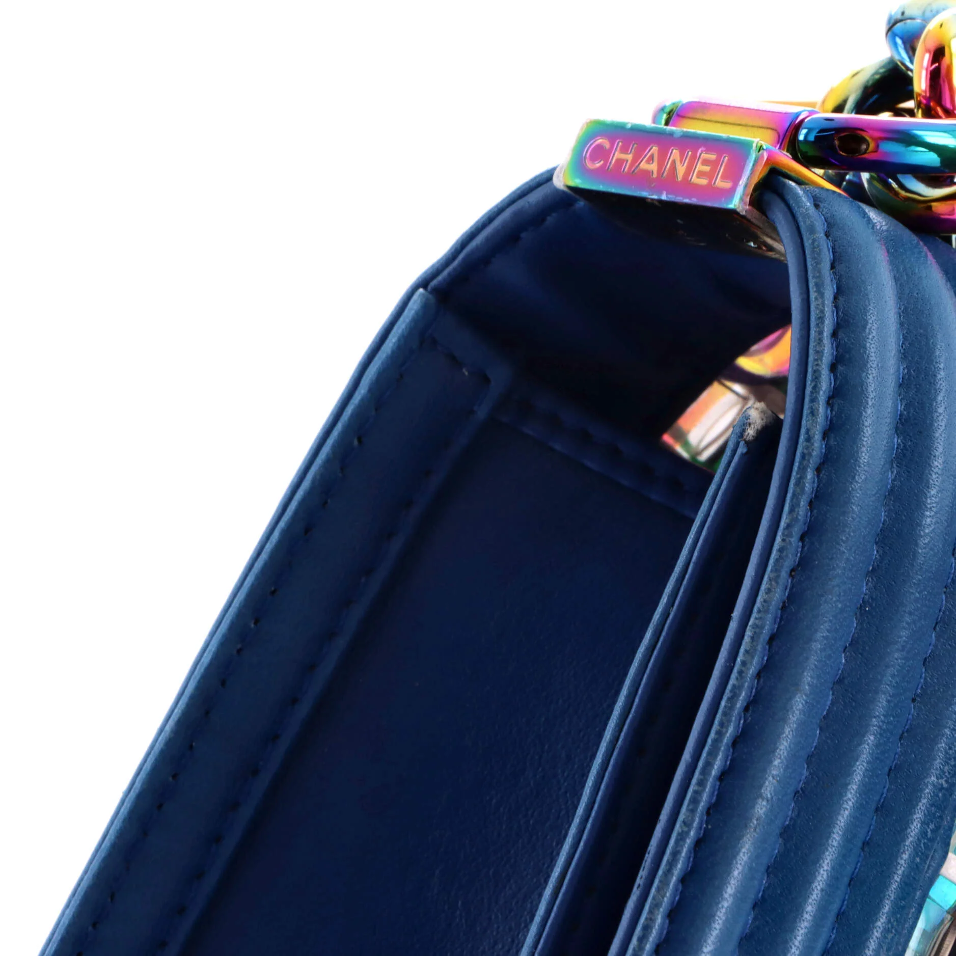 Boy Flap Bag Woven PVC with Lambskin Old Medium - Image 7