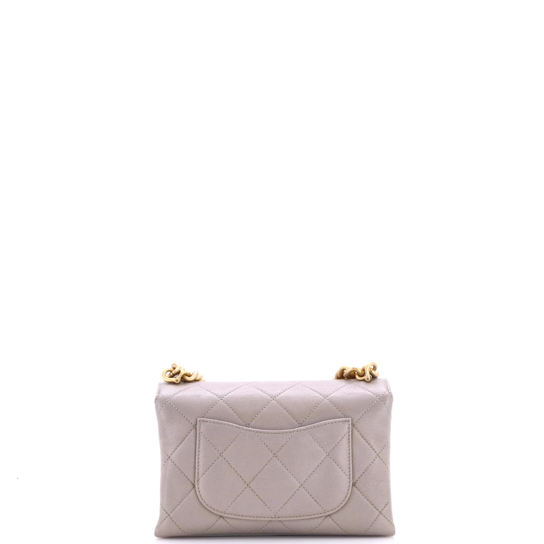 Bracelet On Chain Flap Bag Quilted Caviar Mini - Image 3