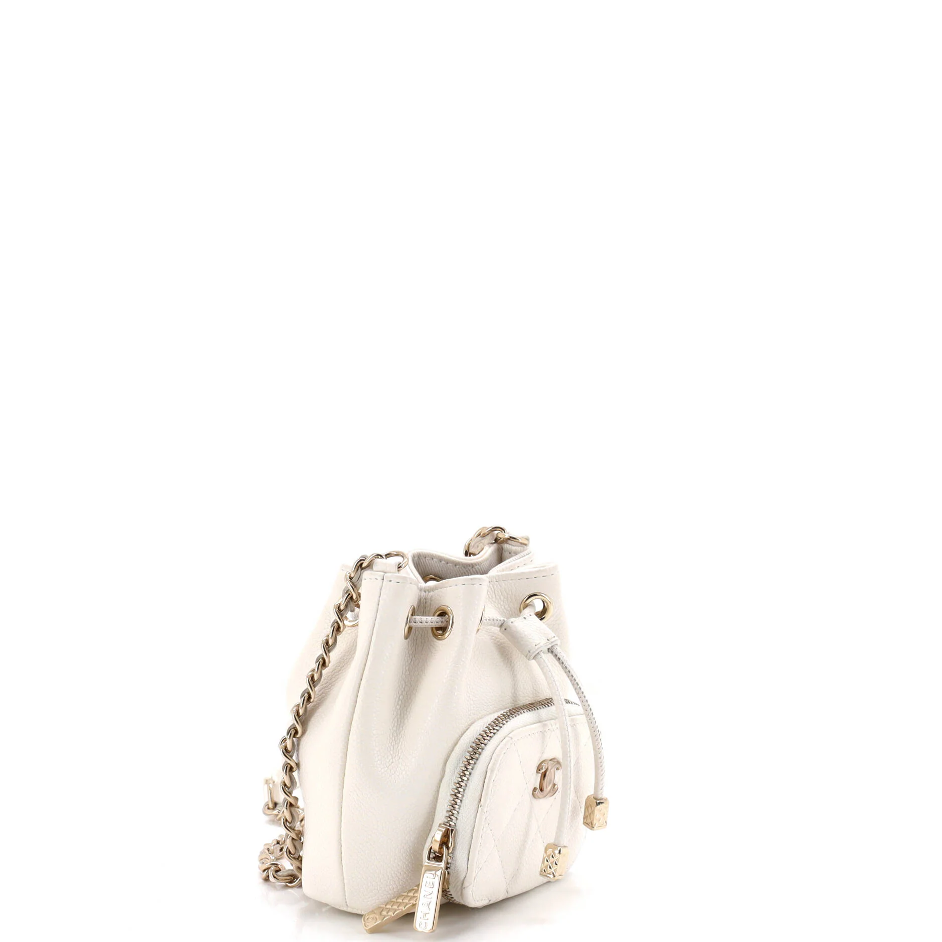 Business Affinity Drawstring Bucket Bag Quilted Caviar Mini - Image 2