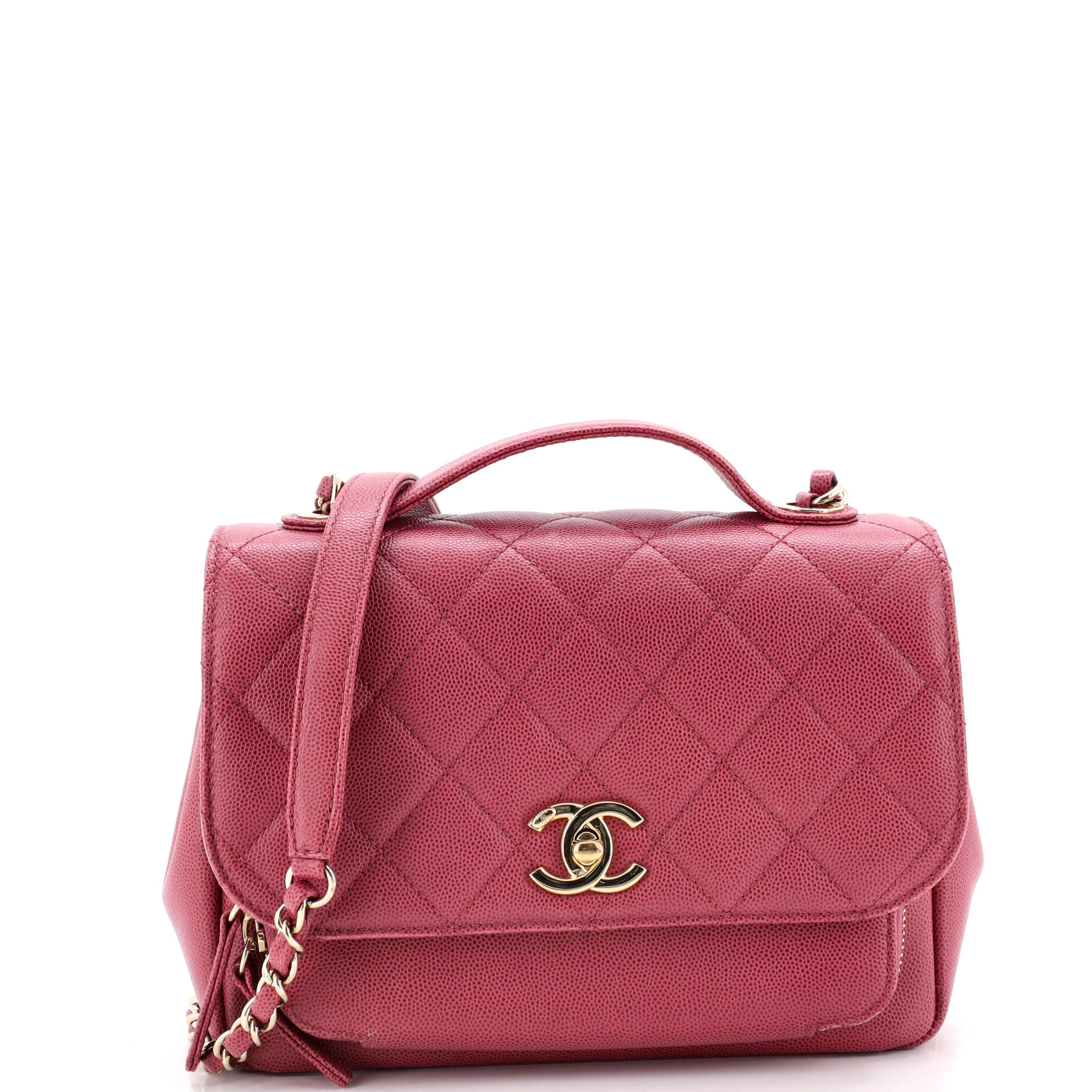 Business Affinity Flap Bag Quilted Caviar Small