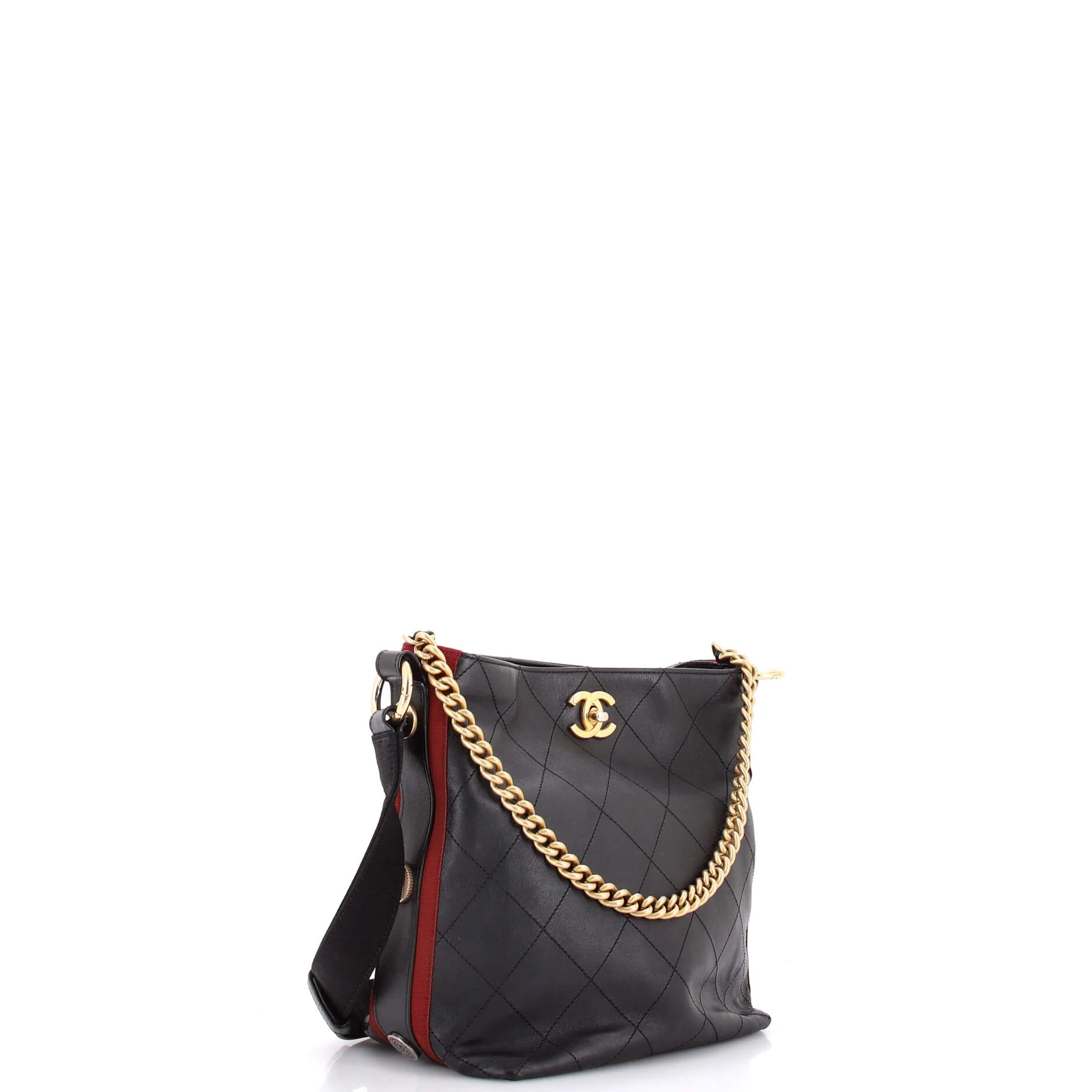 Button Up Hobo Quilted Calfskin with Grosgrain Small - Image 2