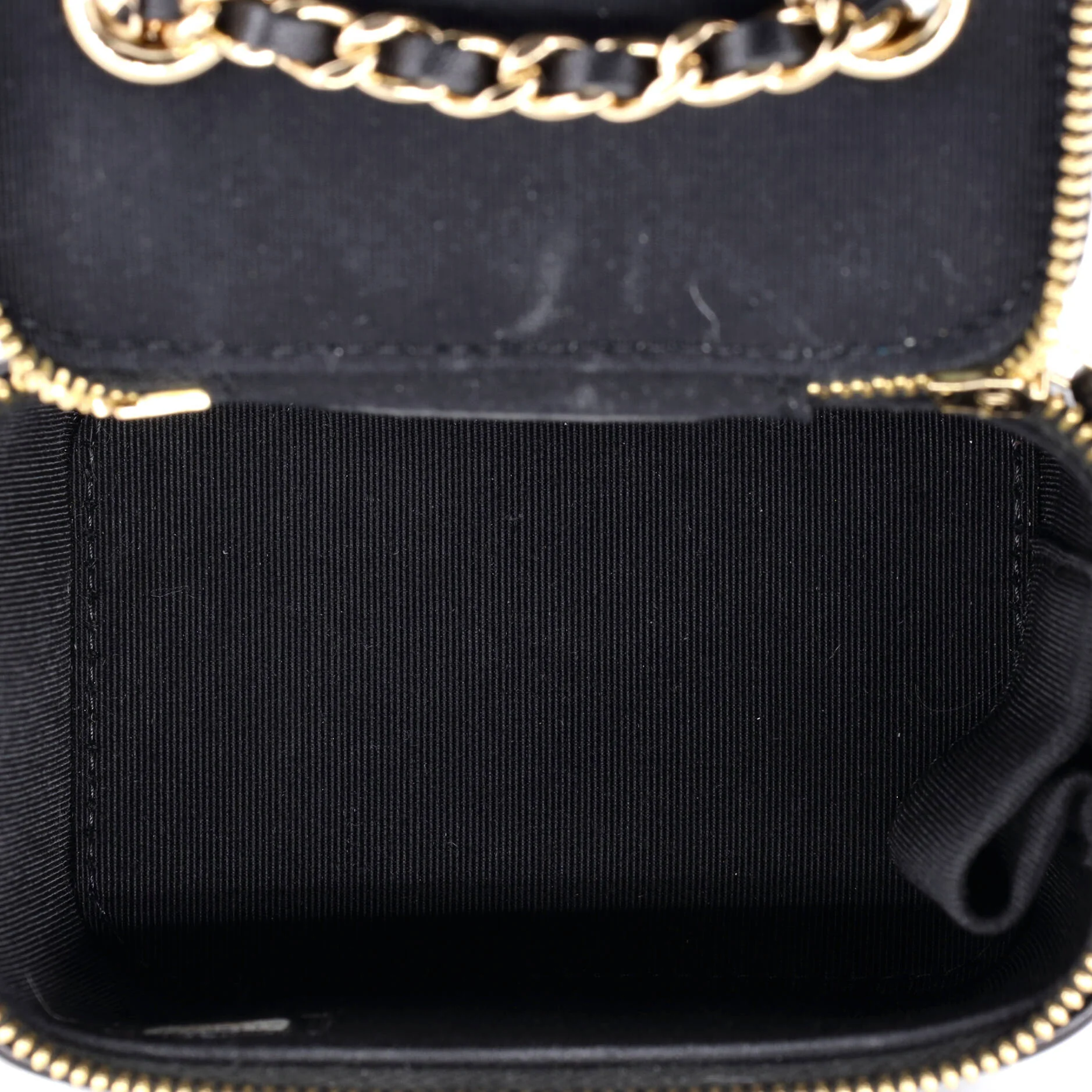 Camellia Bow Vanity Case with Chain Quilted Lambskin Mini - Image 6