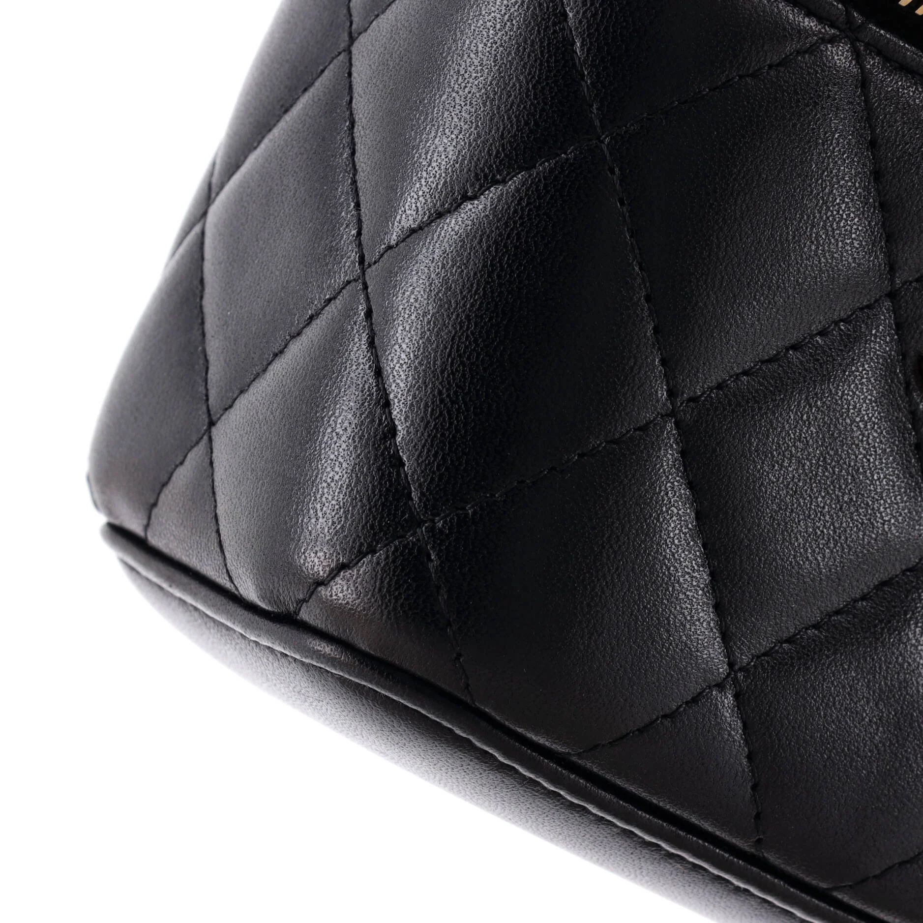 Camellia Bow Vanity Case with Chain Quilted Lambskin Mini - Image 6
