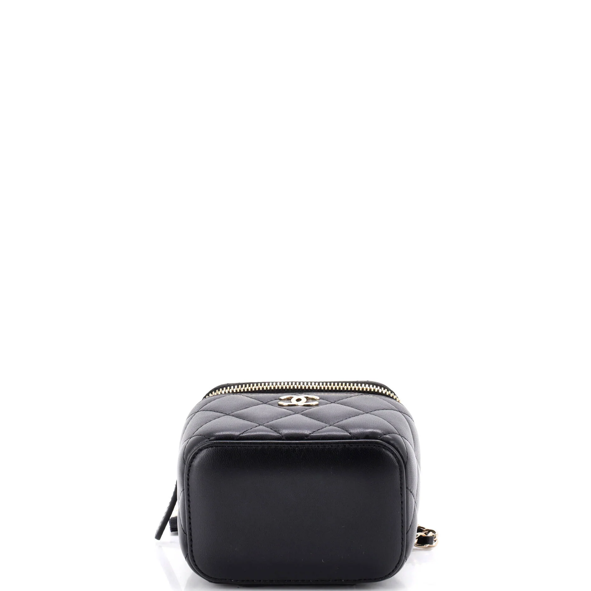 Camellia Bow Vanity Case with Chain Quilted Lambskin Mini - Image 4