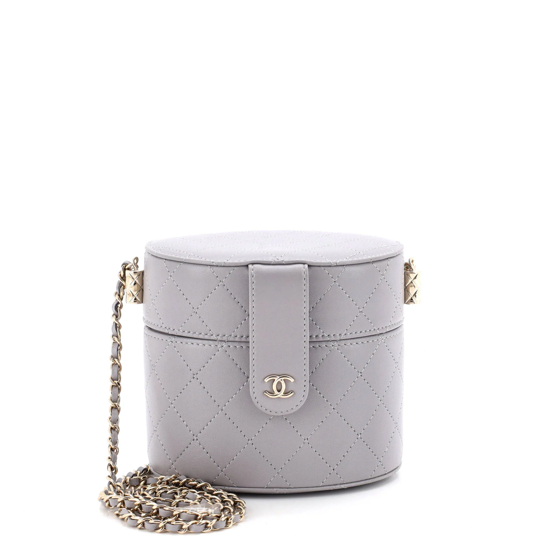 CC Allure Vanity Case with Chain Quilted Lambskin Small
