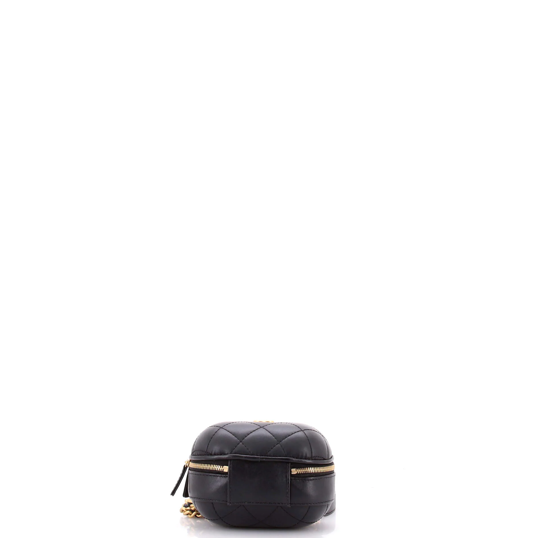 CC Bubble Top Handle Vanity Case with Chain Quilted Lambskin Mini - Image 4