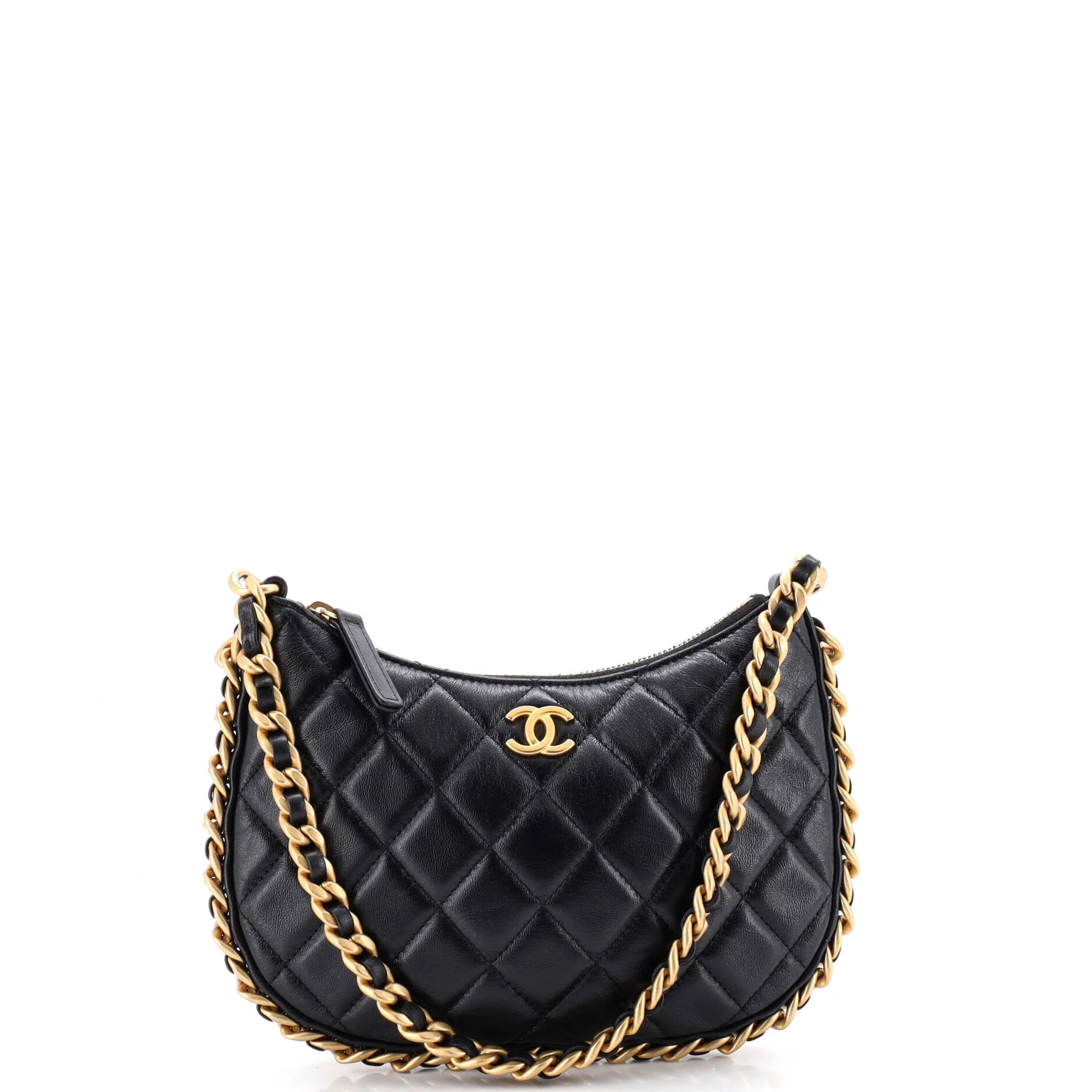 CC Chain Around Hobo Quilted Lambskin