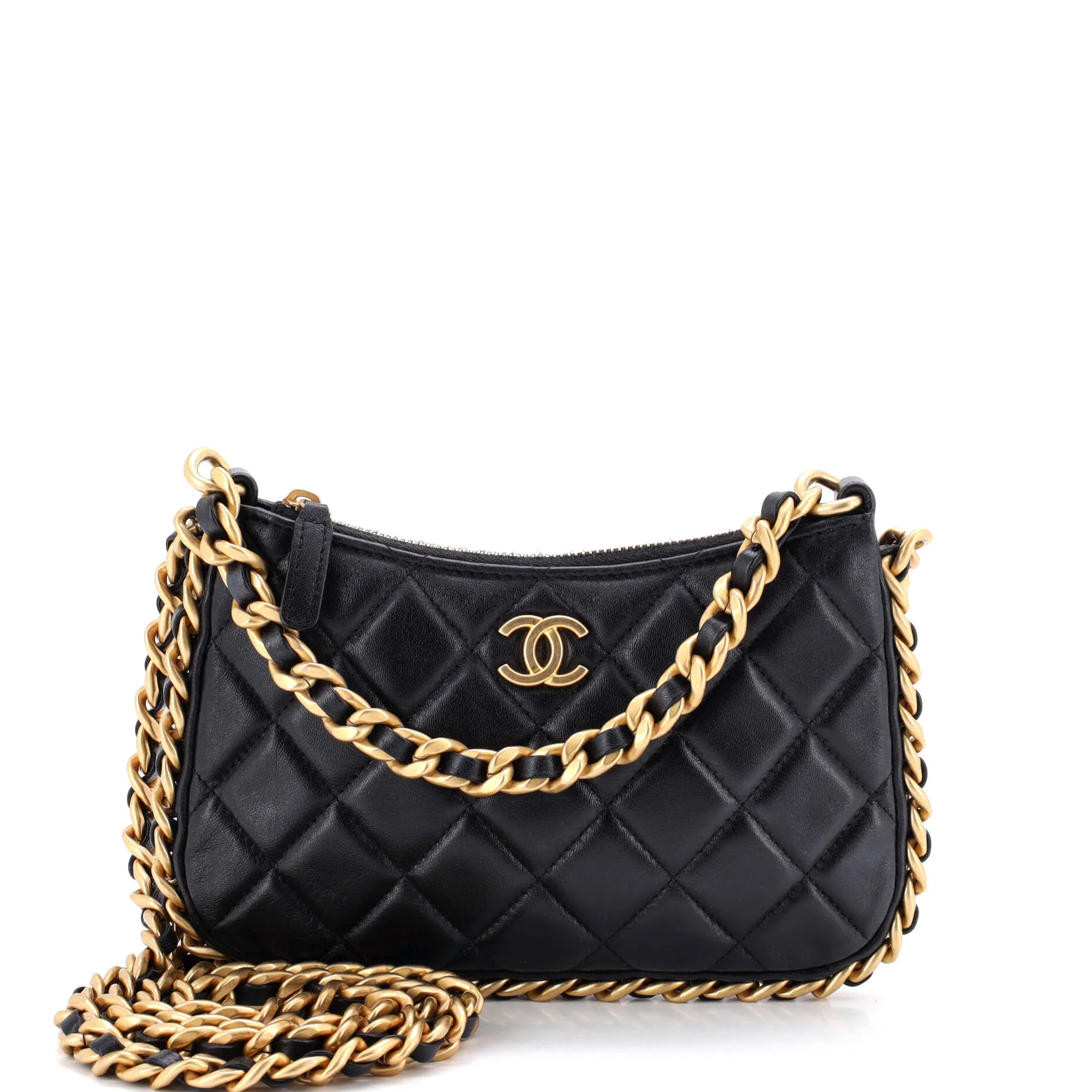 CC Chain Around Hobo Quilted Lambskin Mini