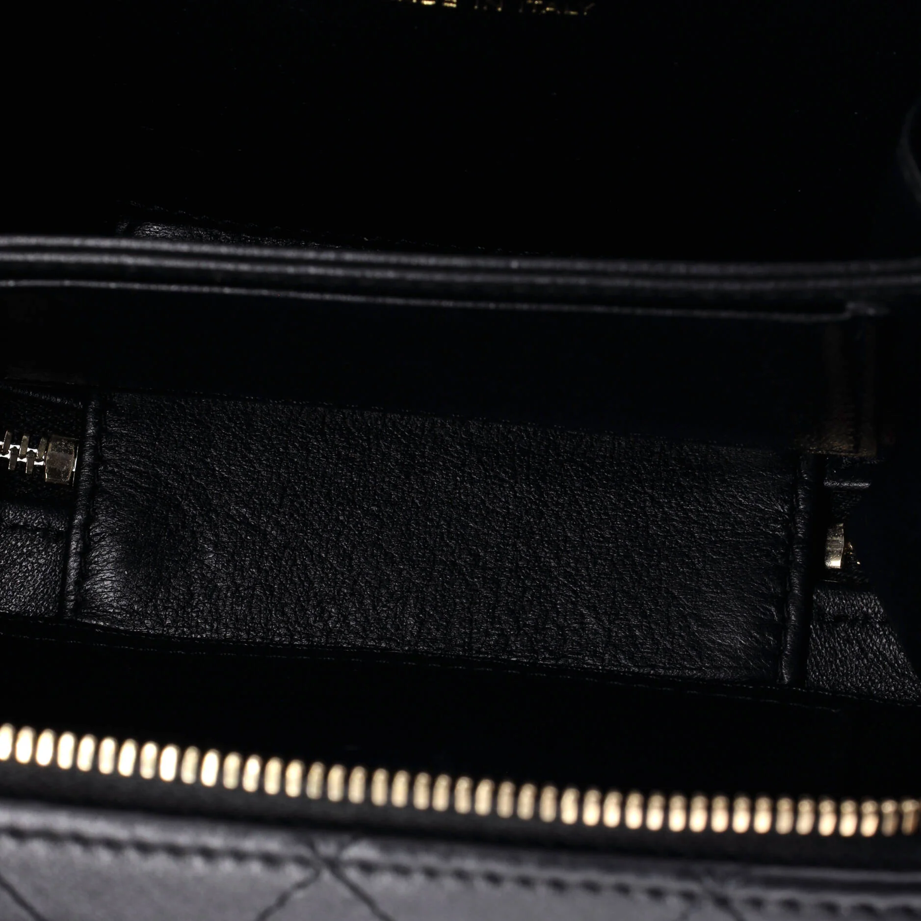 CC Chain Handle Zip Around Vanity Case with Chain Quilted Lambskin Mini - Image 5