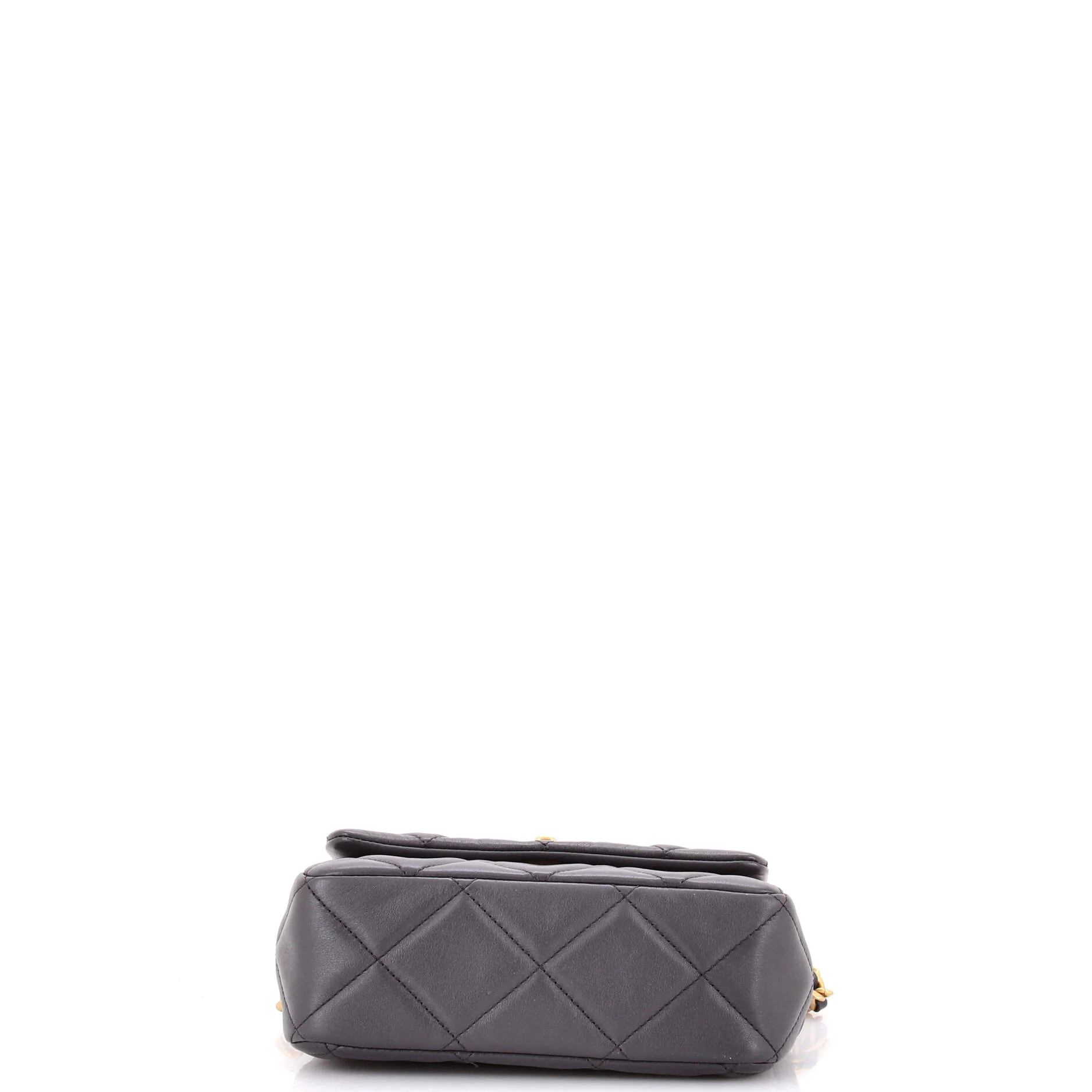 CC Charm Chain Strap Flap Shoulder Bag Quilted Lambskin Mini - Image 4