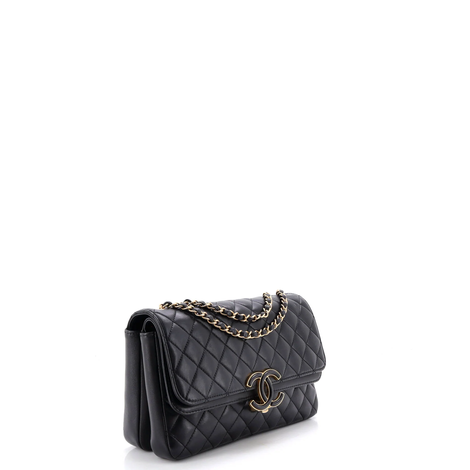 CC Chic Double Flap Bag Quilted Lambskin Medium - Image 2